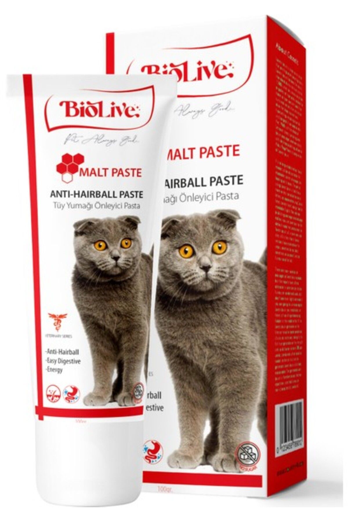 Biolife Anti-hairball Kediler Için Tüy Yumağı Önleyici Malt Paste 100gr