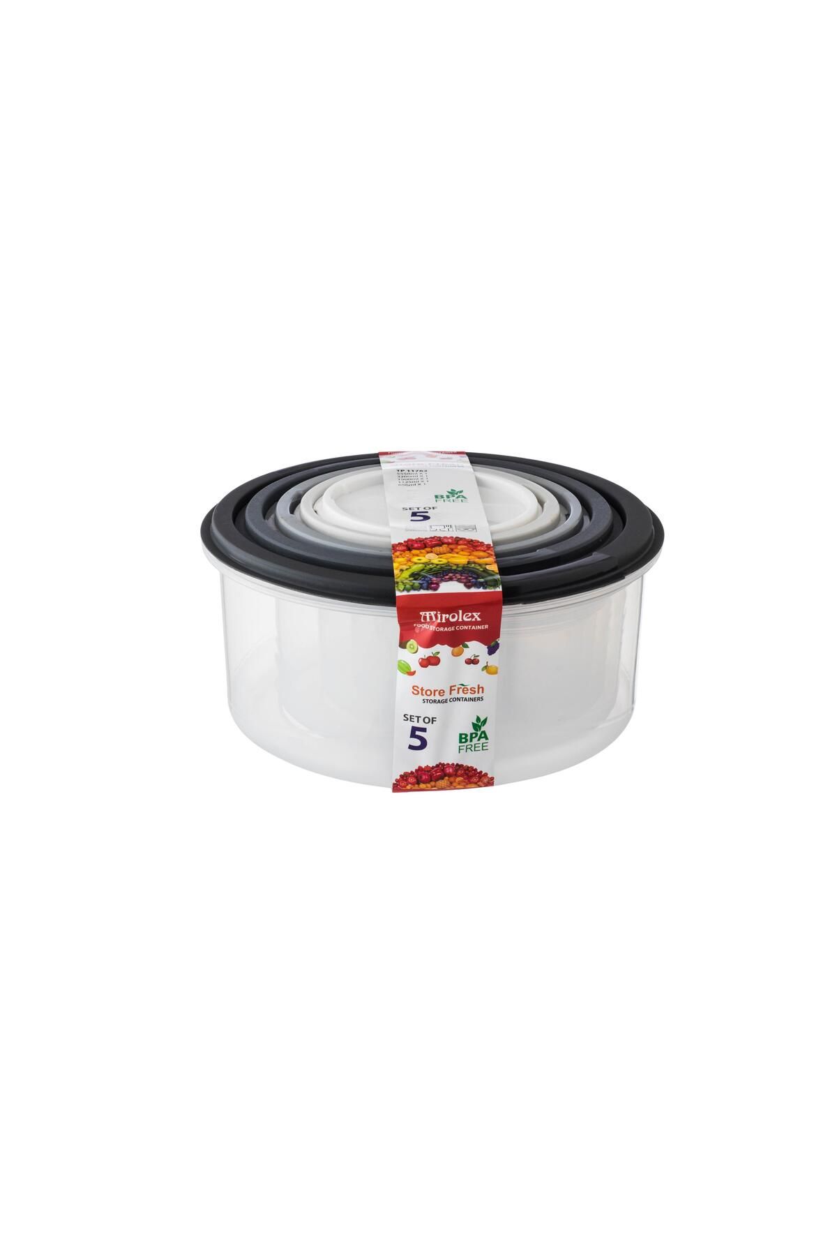 Dania-A set of 5-piece circular plastic containers 1