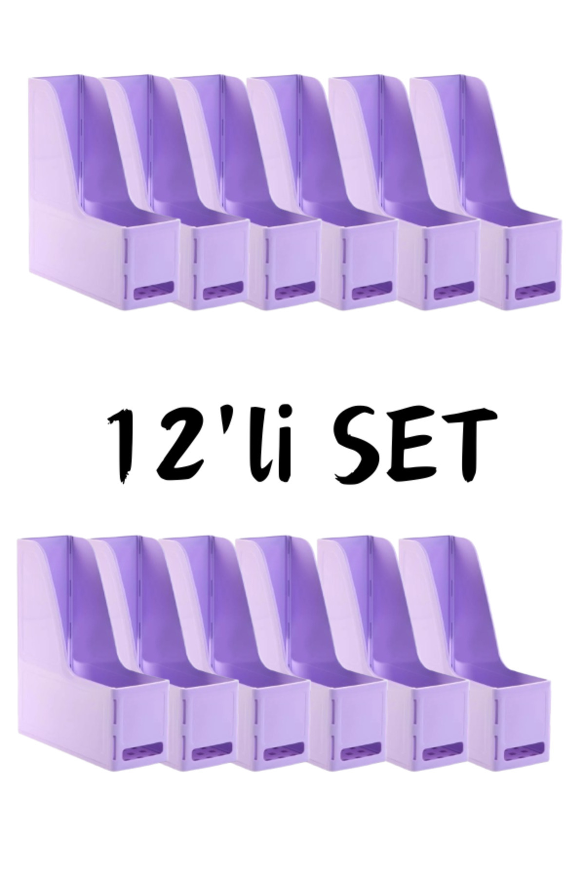 ALLStore A4 DİKEY MAGAZİNLİK DEMONTE PASTEL MOR 12'Lİ SET