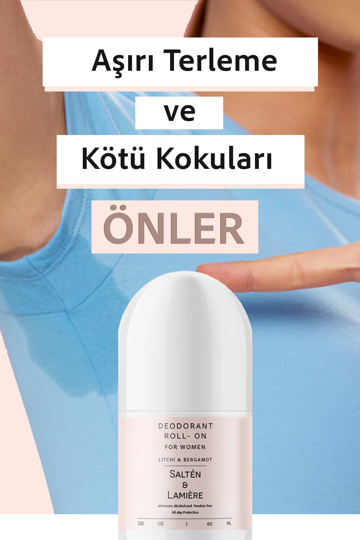 Salten Lamıere Koltuk Altı Roll On Terleme ve Ter Kokusu Önleyici Doğal Beyazlatıcı Etkili Kadın Deodorant 60ml