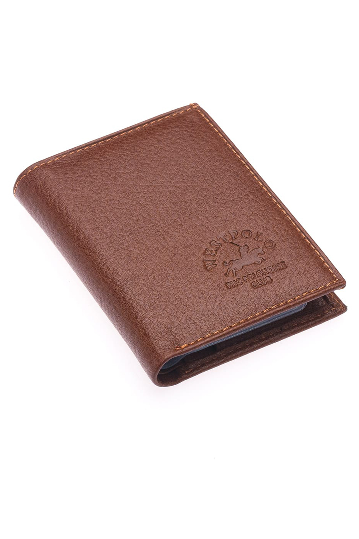Tan Genuine Leather Unisex Card Holder Wallet with Transparent Eyelets Loose Card Coin Eyelets TRY616