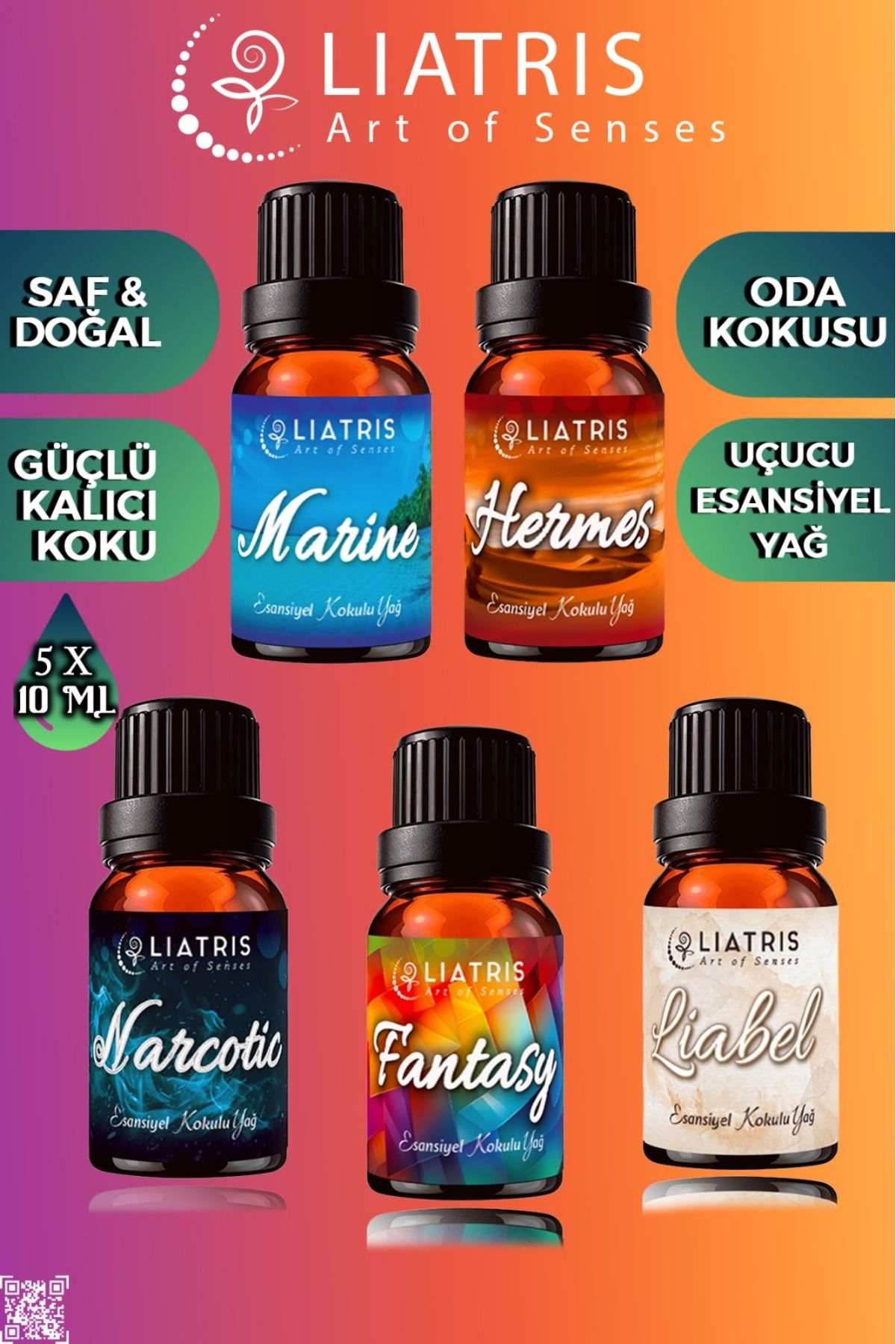 liatris LİABEL-FANTASY-MARINE-NARCOTIC-HERMES esansiyel uçucu yağ 5*10 ml