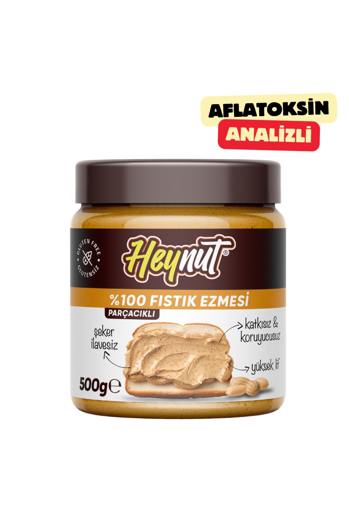 HEYNUT %100 Fıstık Ezmesi (Parçacıklı Kıvam) 500g