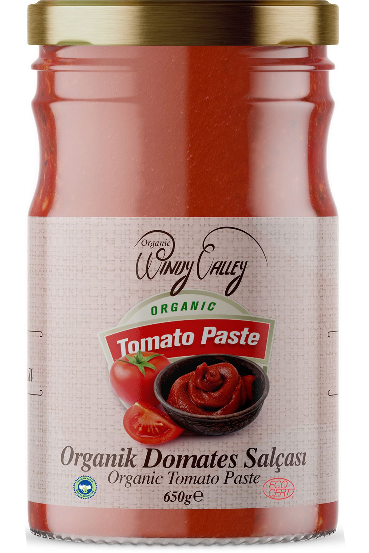 Organic Windy Valley Organik Domates Salçası (650 GR) Ilave Tuz Içermez