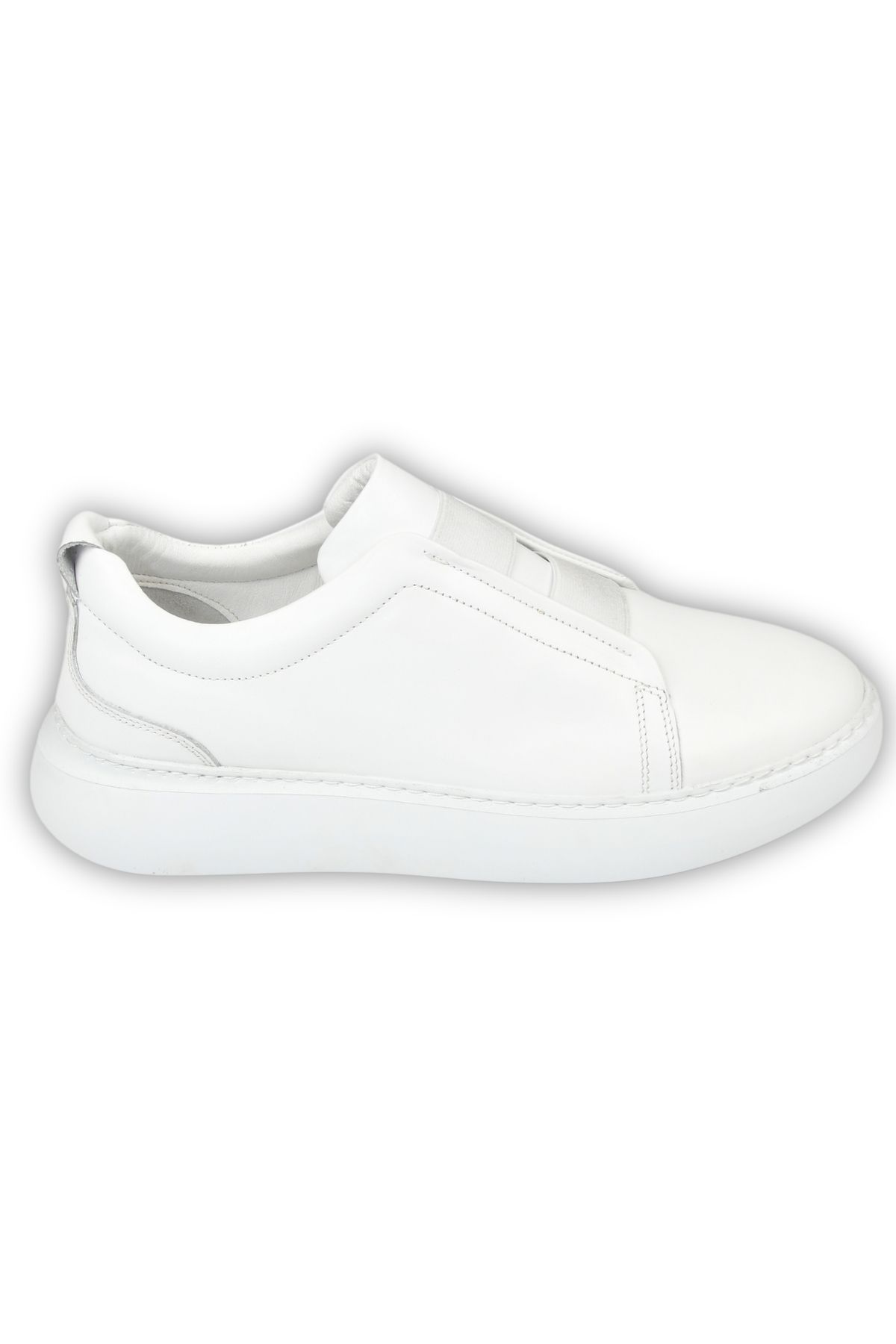 DeepSEA-Men's White Front Banded Eva Sole Original Leather Orthopedic Sole Casual Shoes Sneaker 25099 5