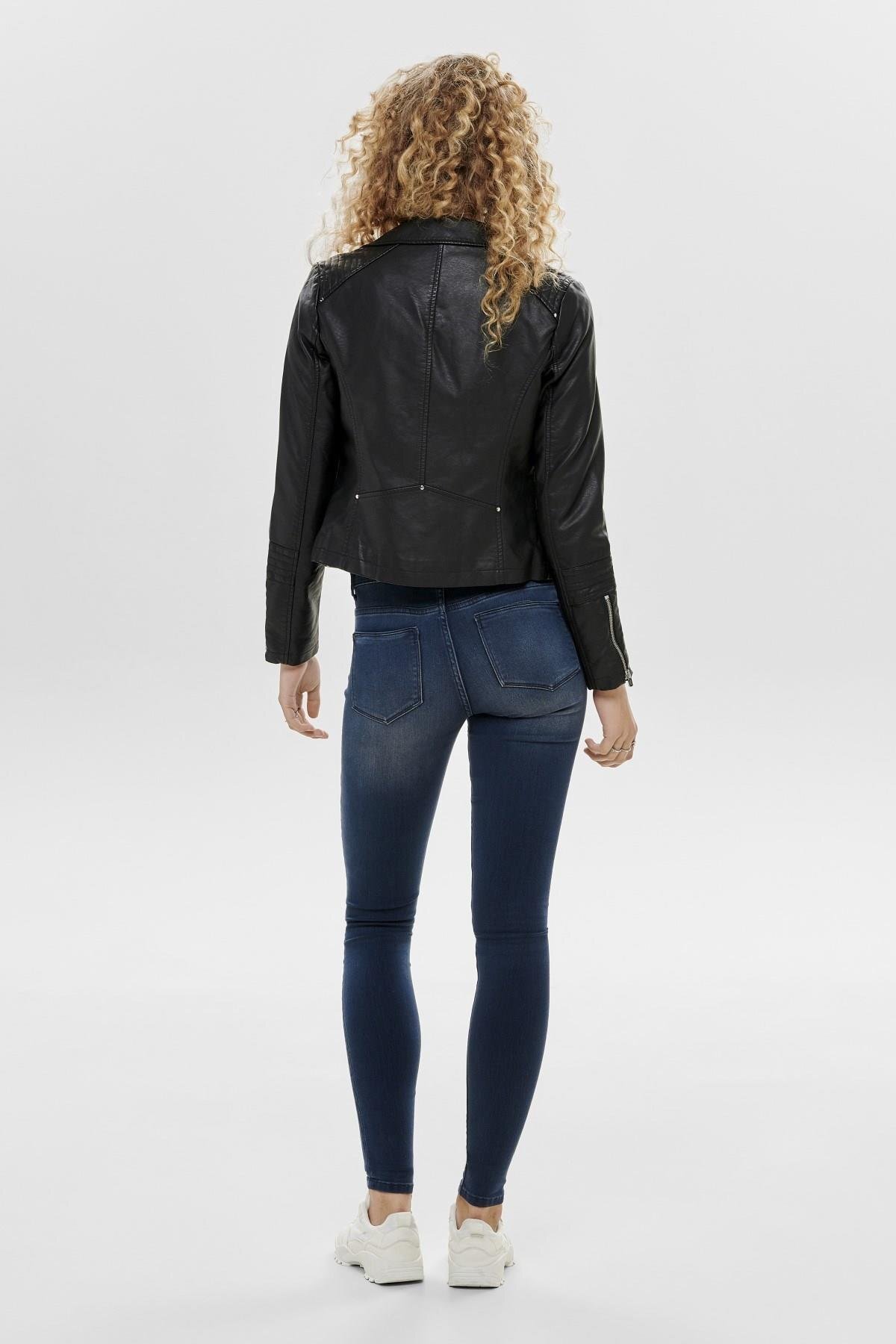 ONLY  Onlgemma Faux Leather Bıker Otw Noos Kadın Ceket 15153079 - Görsel 5