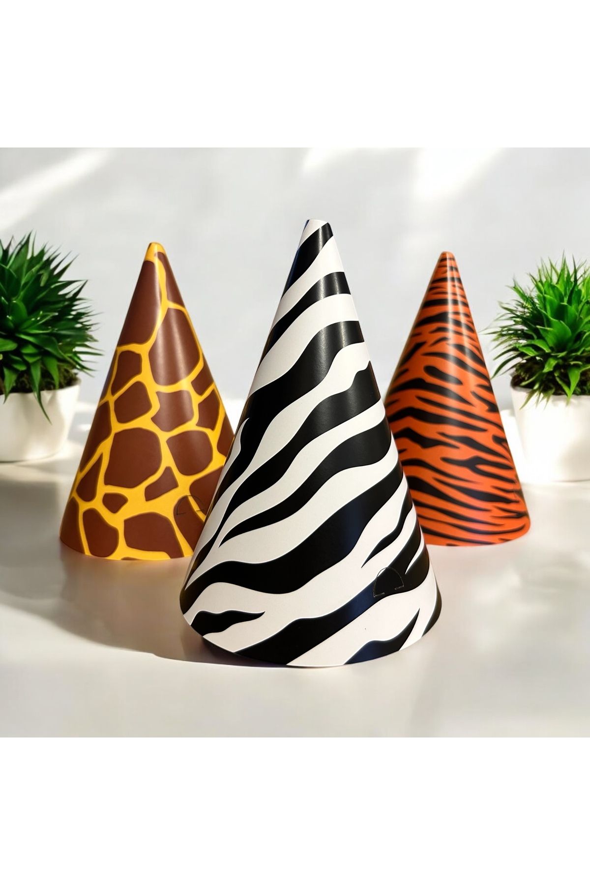 Partifabrik-Safari Themed Printed Cardboard Hat 3 Pieces 2