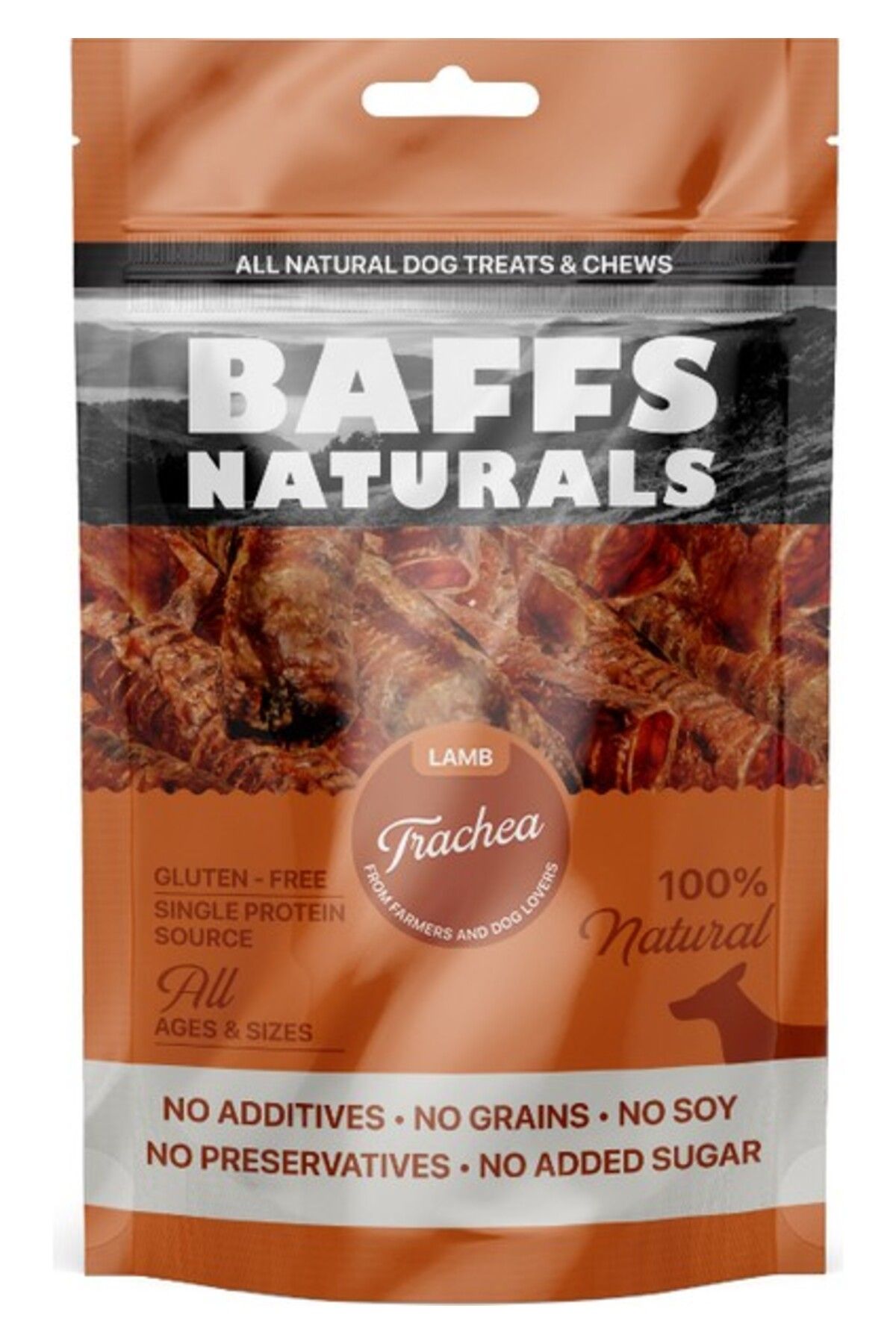 Orqinel Baffs Naturals Kuzu Gırtlak %100 Doğal Çiğnemelik Köpek Ödül Maması 100 gr