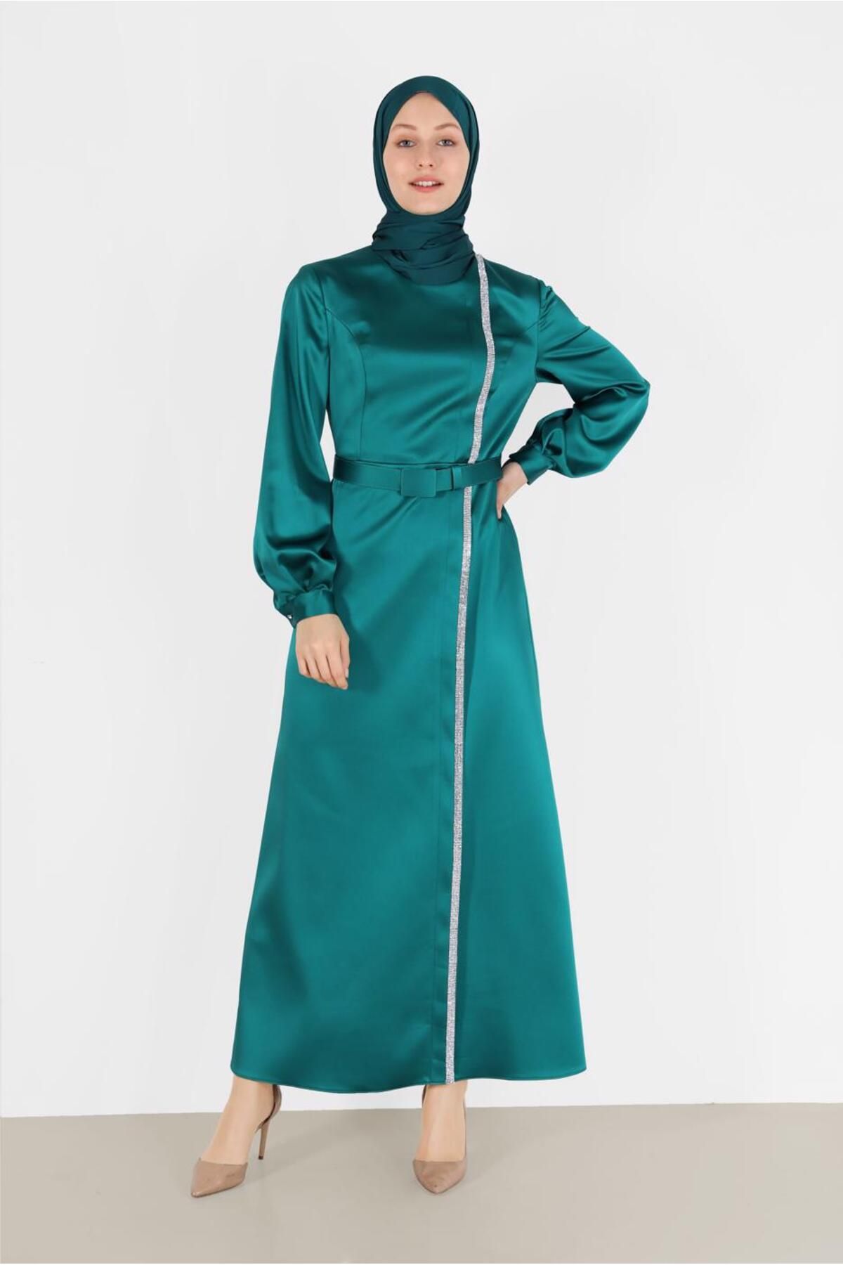 لباس ساتن طرح دار سنگی 42417 Alvina