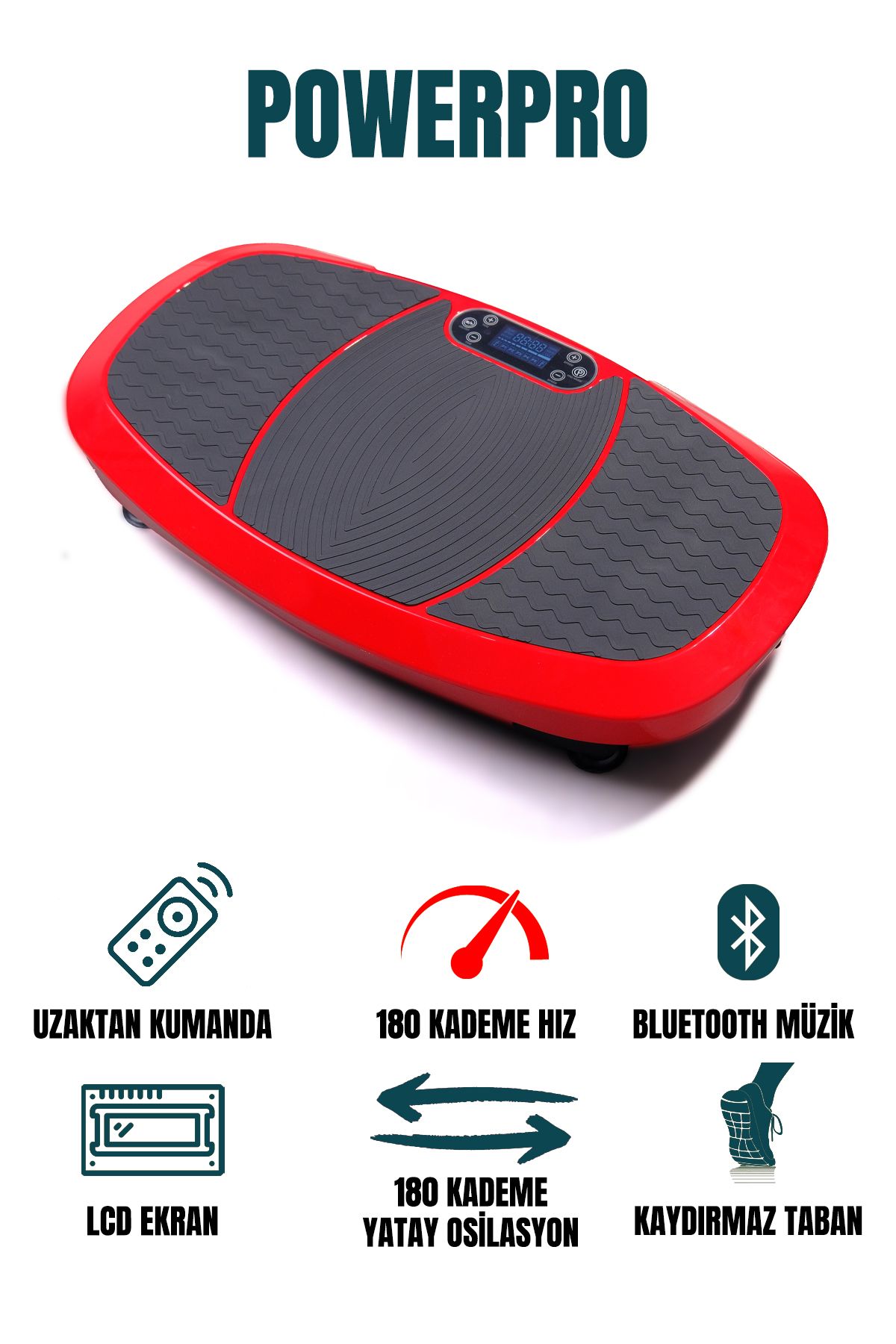 TeknoGerman PowerPro Titreşimli Egzersiz Spor Masaj Sıkılaşma Zayıflama Selülit Osilasyon Vibration Plate