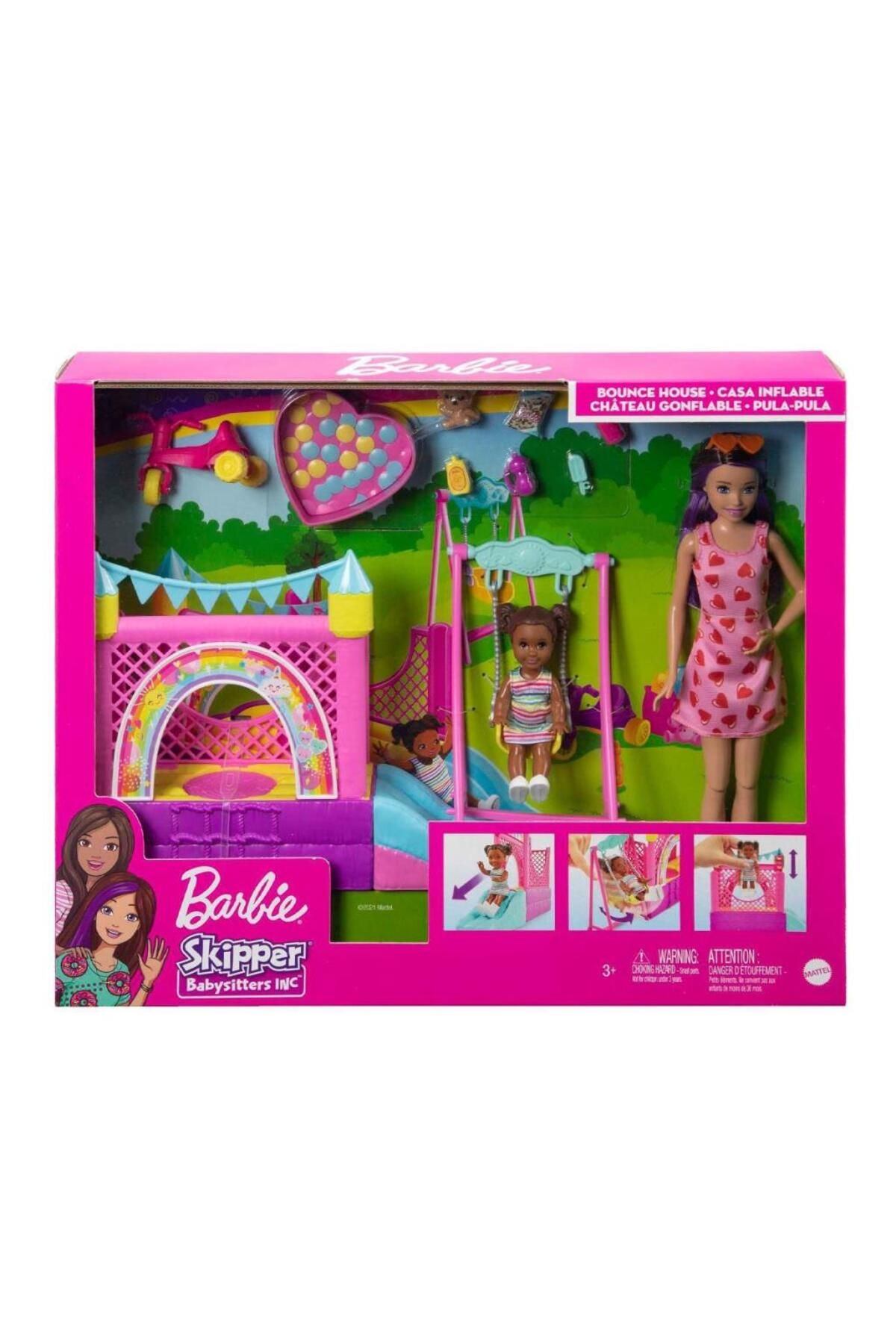 mrpurple HHB67 Barbie© Bebek Bakıcısı Skipper Oyun Evi Seti