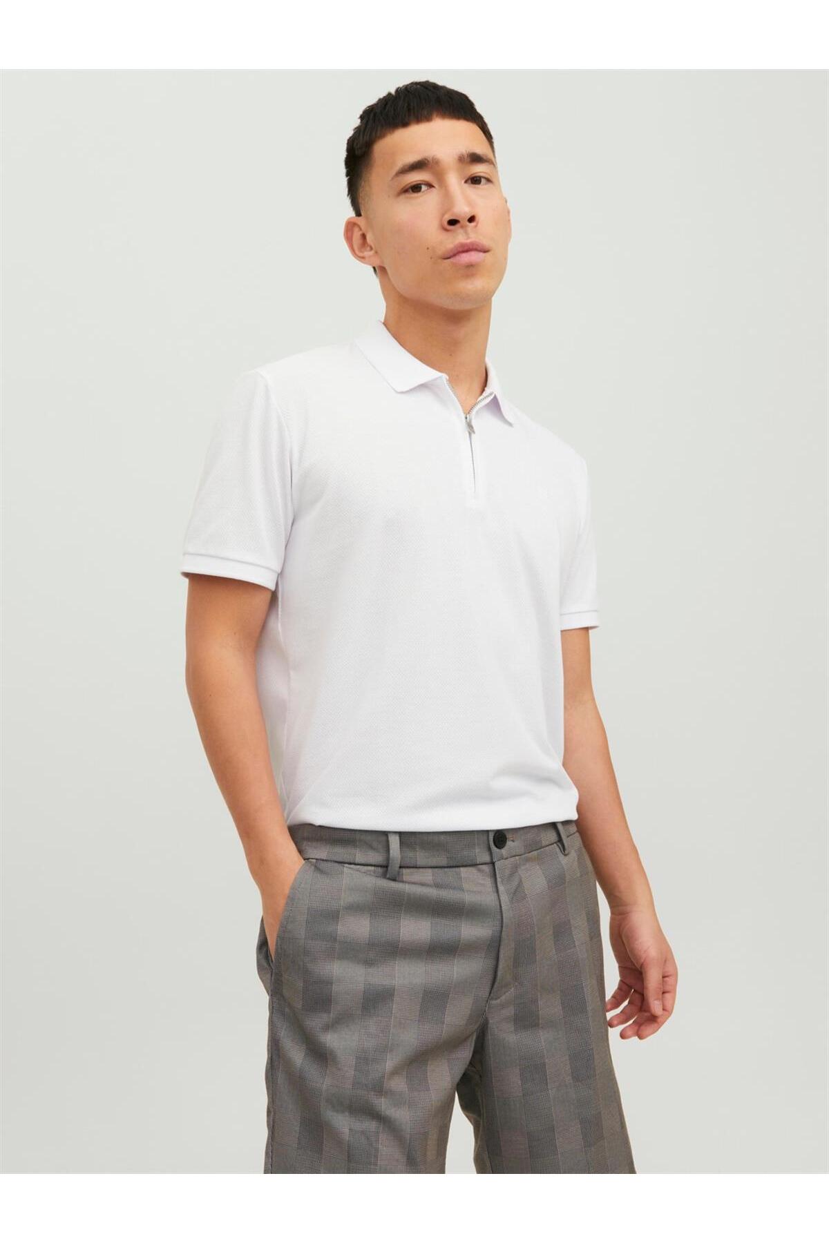 تی شرت مردانه پولو مدل Jprblascott Zip SS Premium کد 12236235 جک اند جونز پولوشرت Jack & Jones