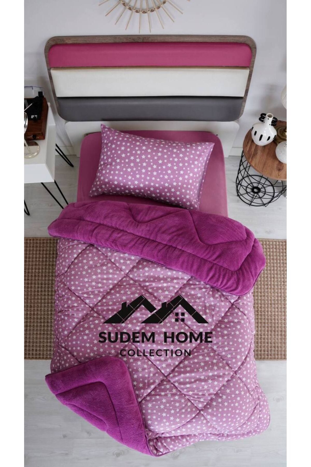 Sudemhome-Single Double-Sided Plush Welsoft Quilt and Pillow Case Fluffy Fleece Wellsoft Soft Quilt 2