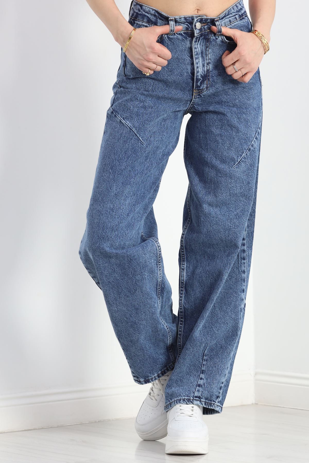 M&M Giyim Store Baggy Jean Kot Pantolon Mavi1   20891.1184.