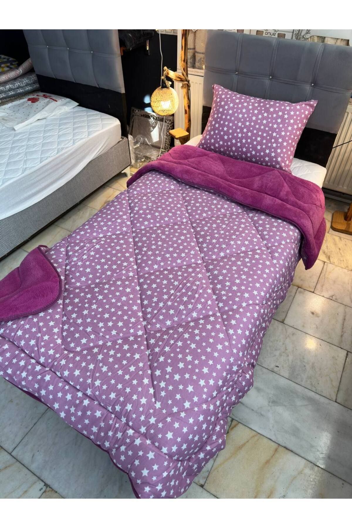 Sudemhome-Single Double-Sided Plush Welsoft Quilt and Pillow Case Fluffy Fleece Wellsoft Soft Quilt 6