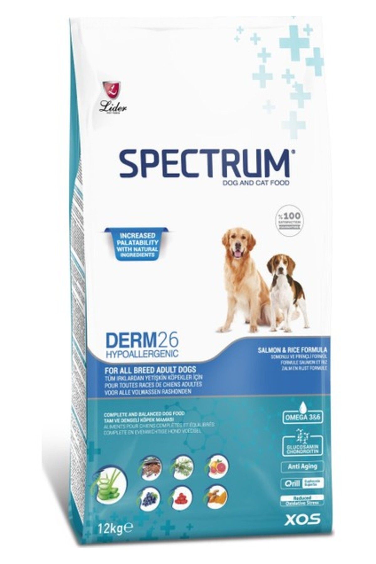 Spectrum Derm 26 Hypo-Allergenic Balıklı Yetişkin Köpek Maması 12kg