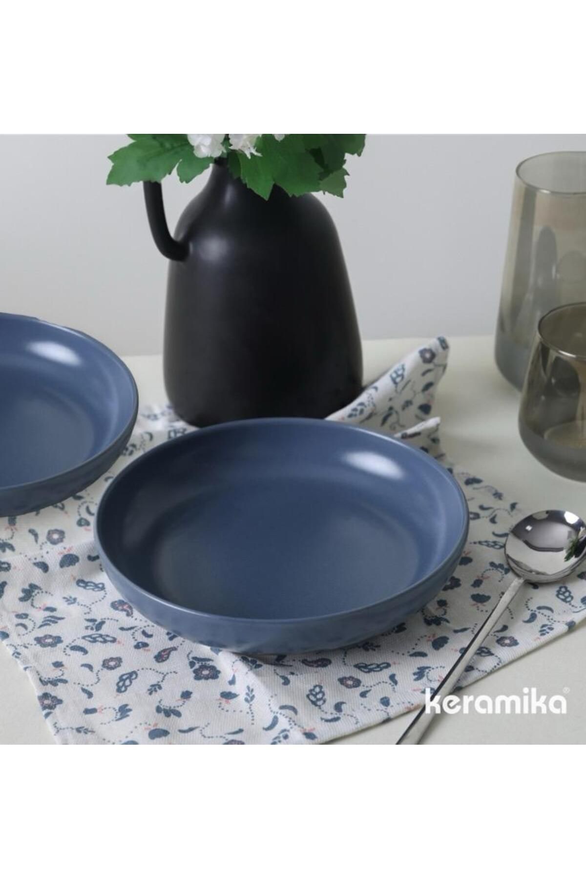 Keramika Nordıc Salata Kasesi 20cm Mat Mavi msh 399