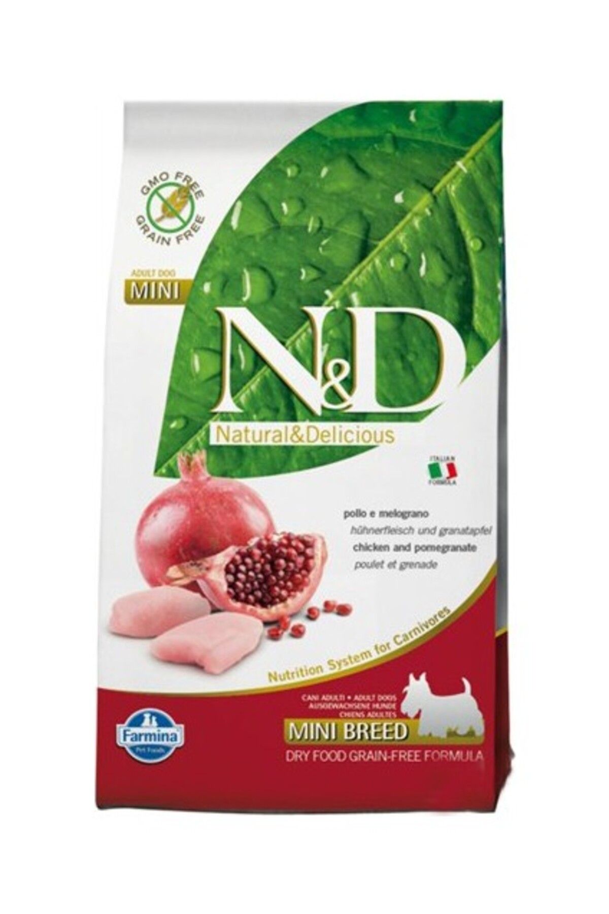 N&D Tavuk Etli Narlı Tahılsız Küçük Irk Yetişkin Köpek Maması 2.5 Kg