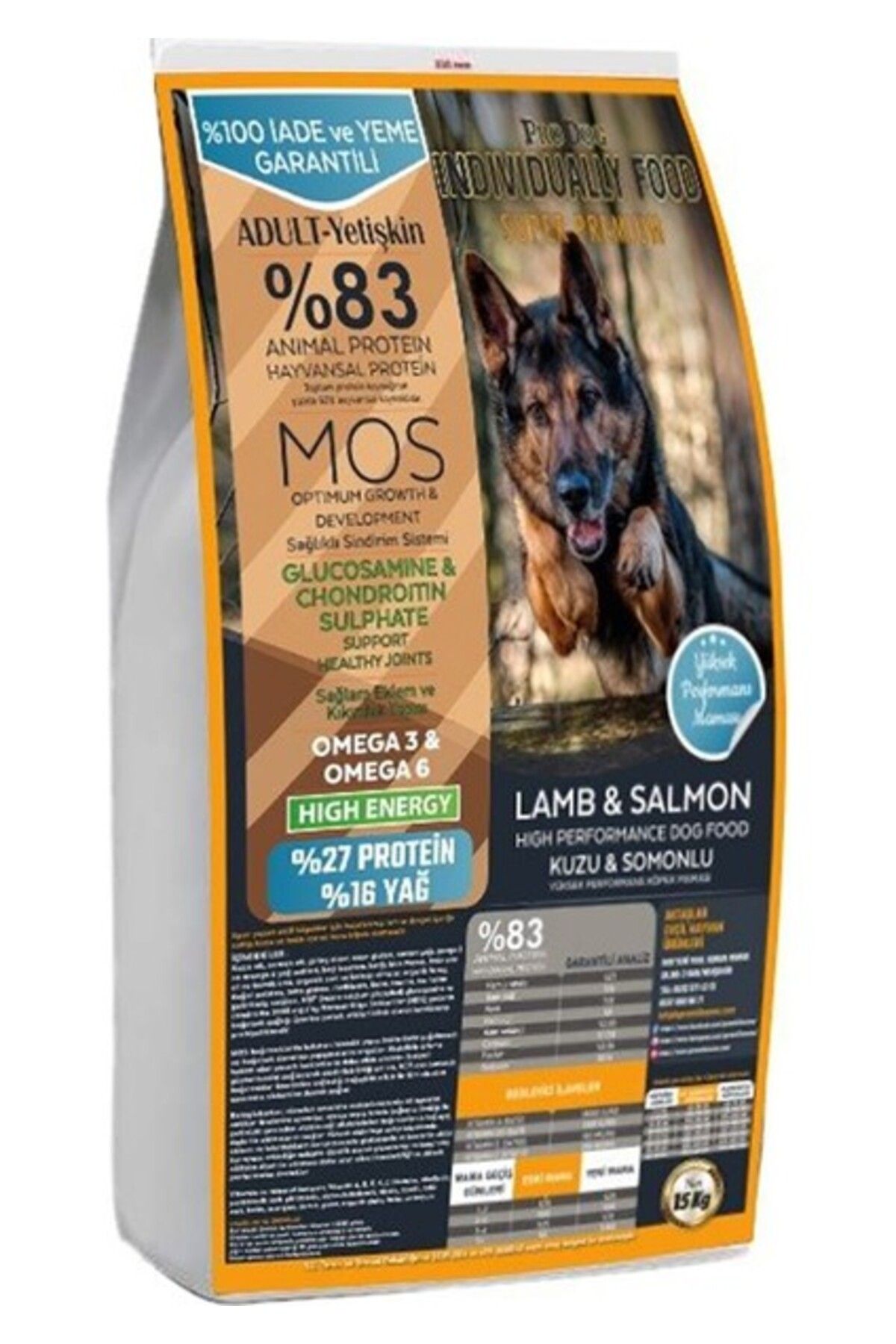 Orqinel Pro Dog Indıvıdually Kuzu Etli ve Somonlu Süper Premium Yetişkin Köpek Maması (15KG)