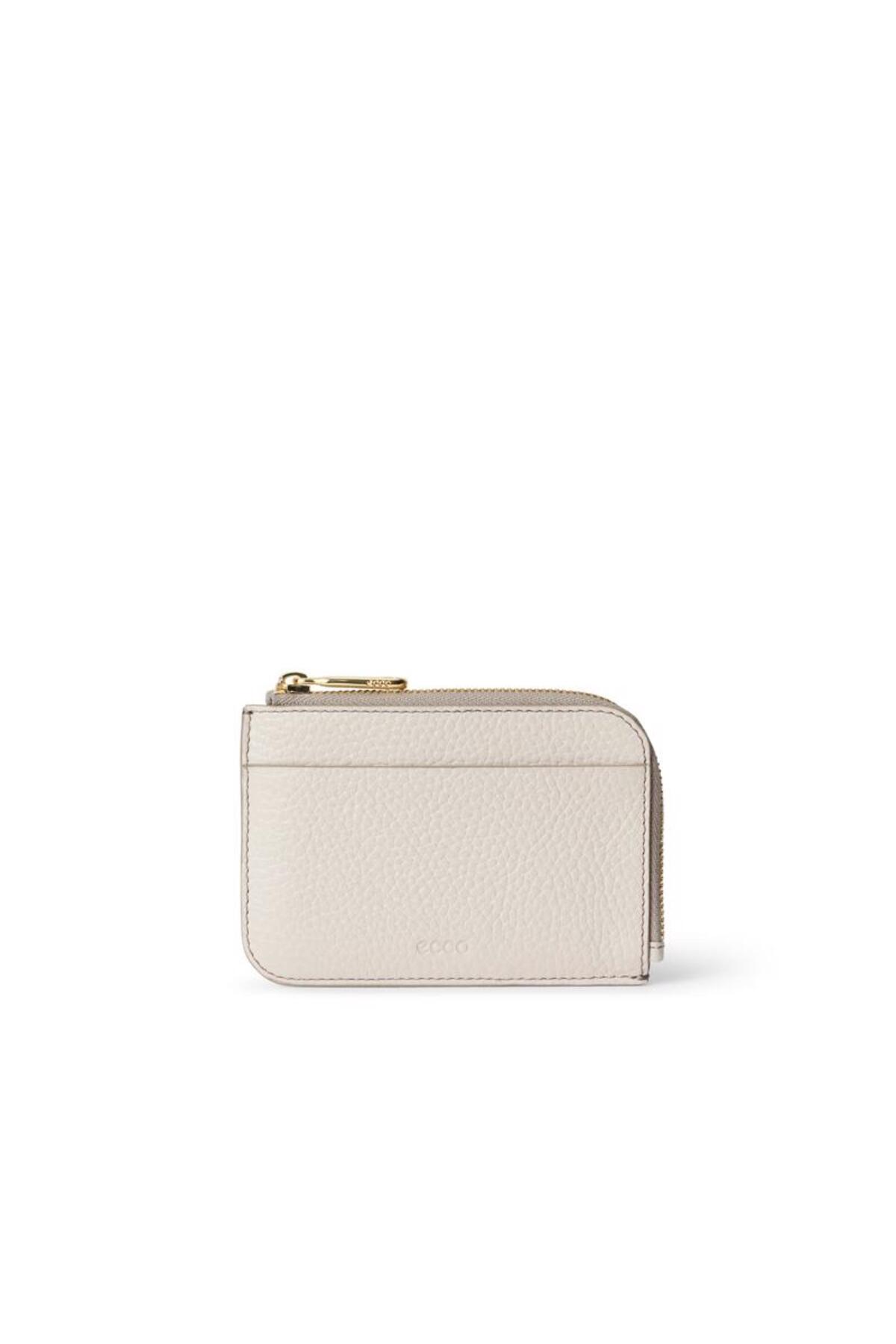 Ecco Card Case Zipped Pebbled Leather