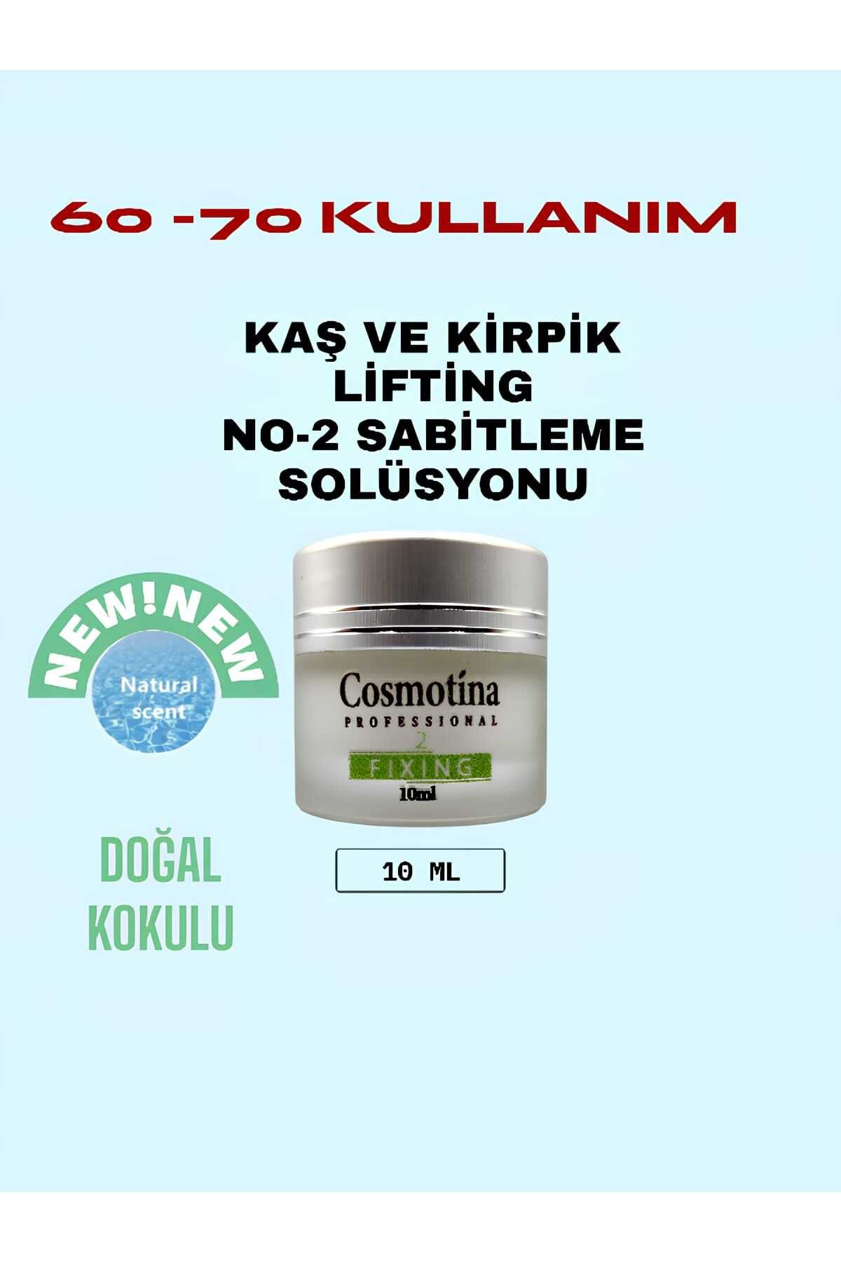 Cosmotina 2 No Sabitleme Solüsyonu 10 ml – Doğal Kokulu Kaş Laminasyon ve Kirpik Lifting 60-70 Kullanım