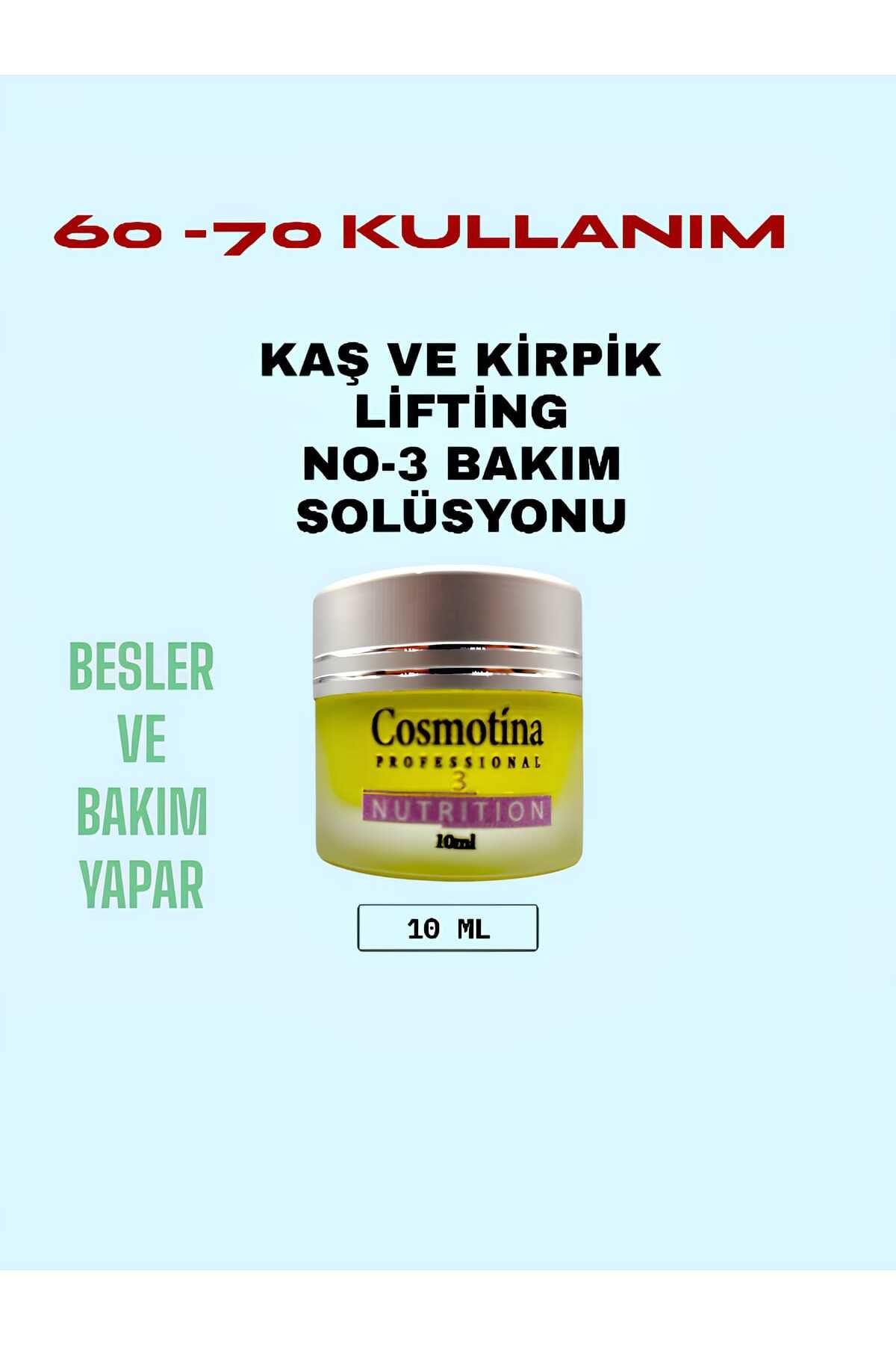 Cosmotina No 3 Bakım ve Vitamin Solüsyonu 10 ml Kirpik Besleyici Kaş Laminasyon ve Kirpik Lifting 70 Kullanım