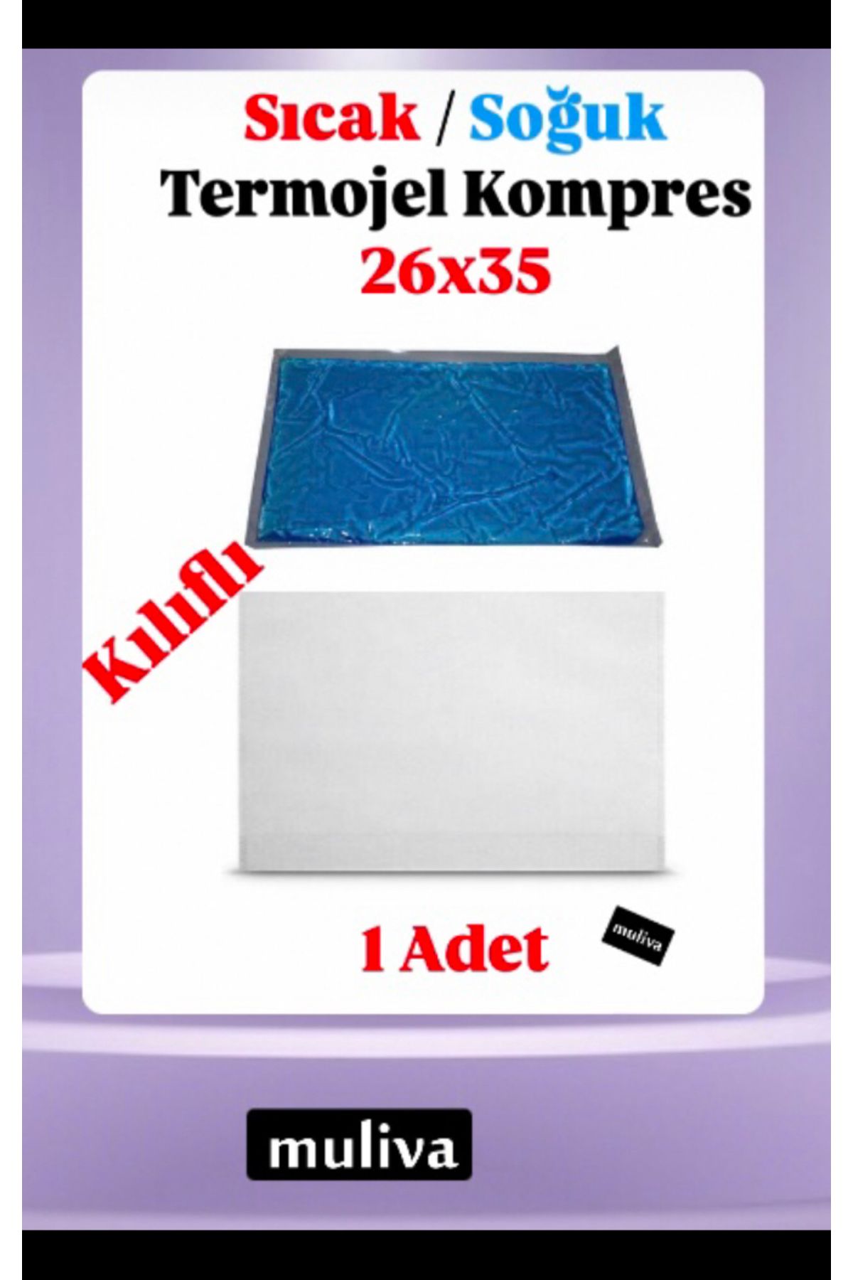 muliva # 1 Adet KILIFLI 26x35 Cm Cold Pack Sıcak Soğuk Termo Jel Kompres Buz Jel Termojel Seti bsb (NO:22)