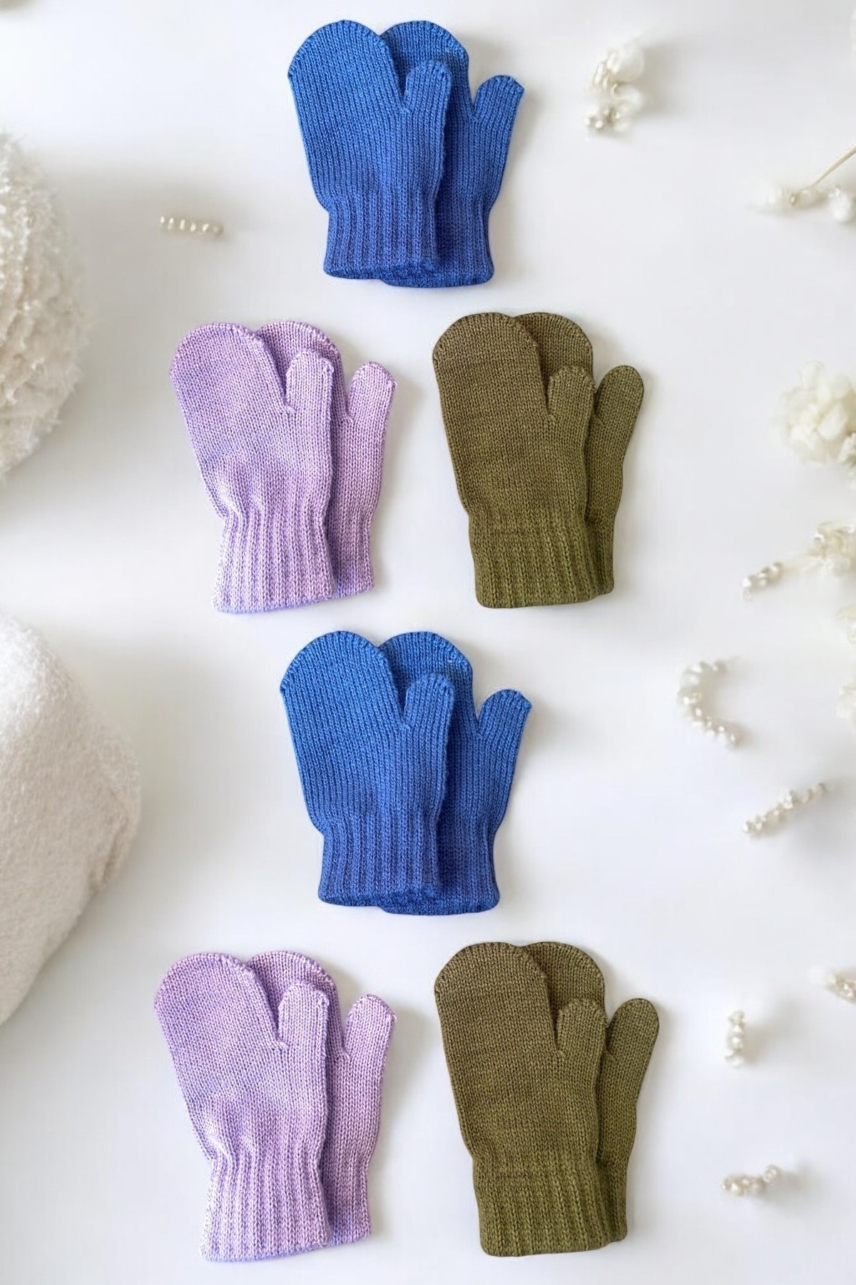 DAFFODİL Unisex Triko Bebek Eldiveni 6 Çift Set (0-3 Yaş) fotoğrafı 2 (önizleme)