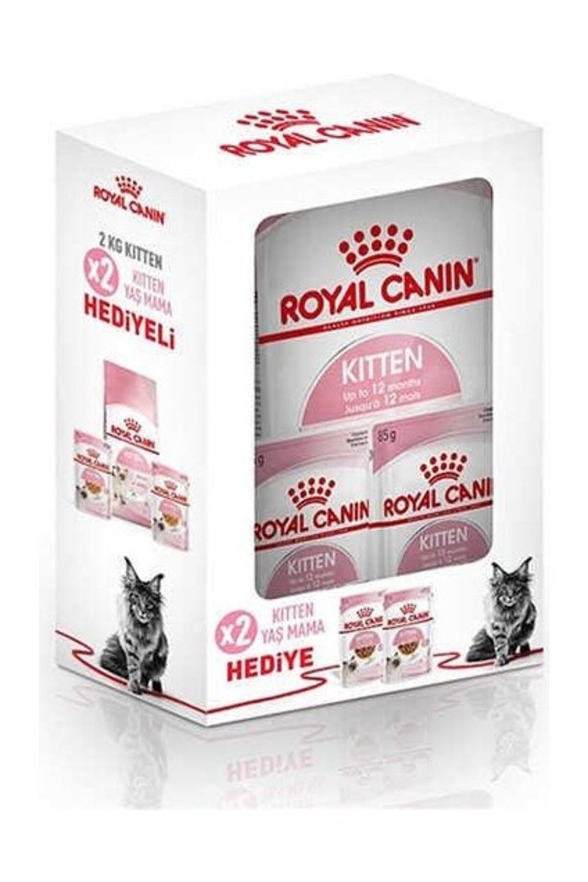 Royal Canin Kitten Küçük Irk Yavru Kedi Maması 2 kg + 2 'li Yaş Mama Hediye