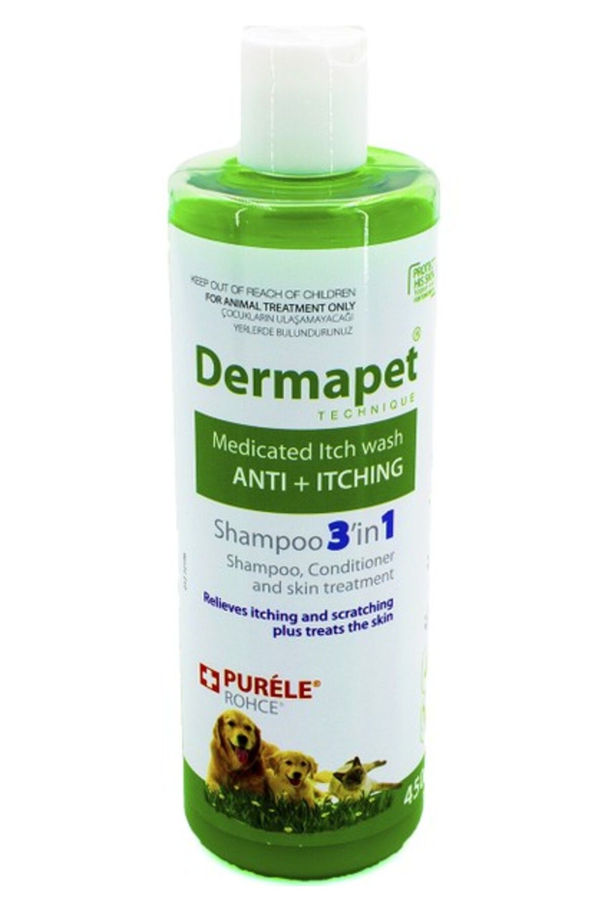 Purele Dermapet Kedi Ve Köpek İçin Dermatolojik Etkili Kremli Şampuan 450 ml