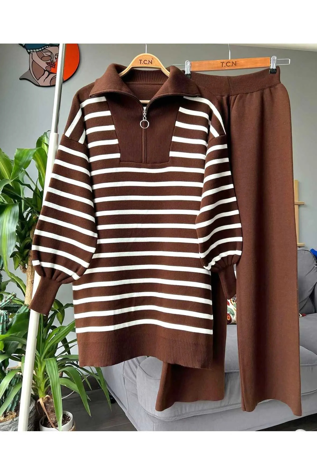 fh fashionhere-Women's Knitwear Pants Sweater Double Set 1