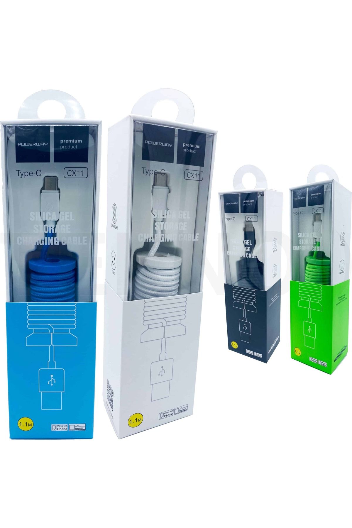 TEKNOTOK 3A TYPE-C Hızlı Kablo 1.1 Metre PowerWay CX11 (Beyaz)