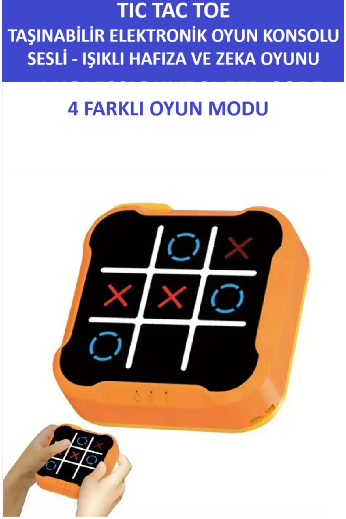 ZETCONCEPT TIC TAC TOE TAŞINABİLİR ELEKTRONİK OYUN KONSOLU - SESLİ IŞIKLI ZEKA VE HAFIZA OYUNU