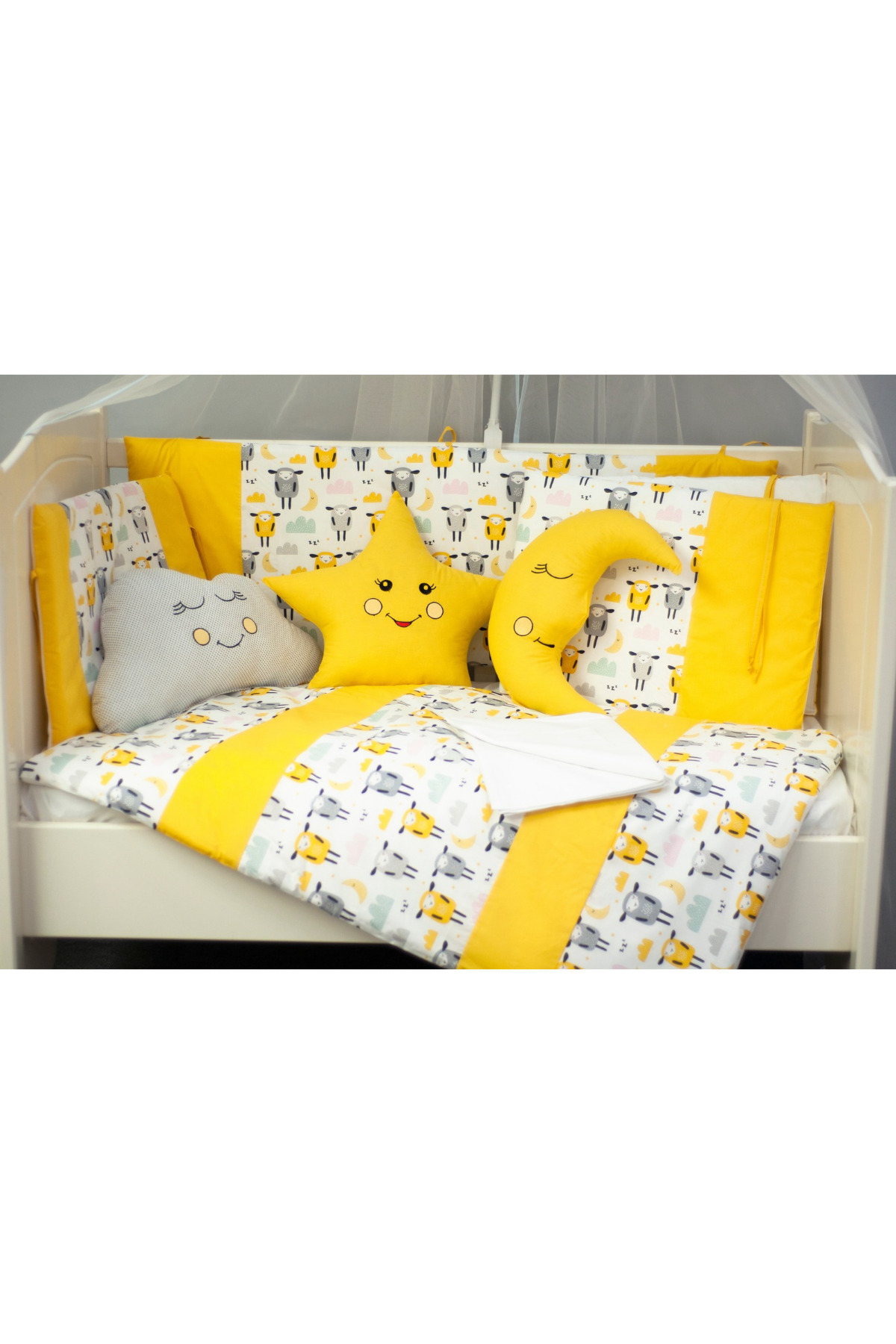 Kista Baby Bebek Uyku Seti Nevresim Takımı 70x130 Zuzu Sarı fotoğrafı 2 (önizleme)