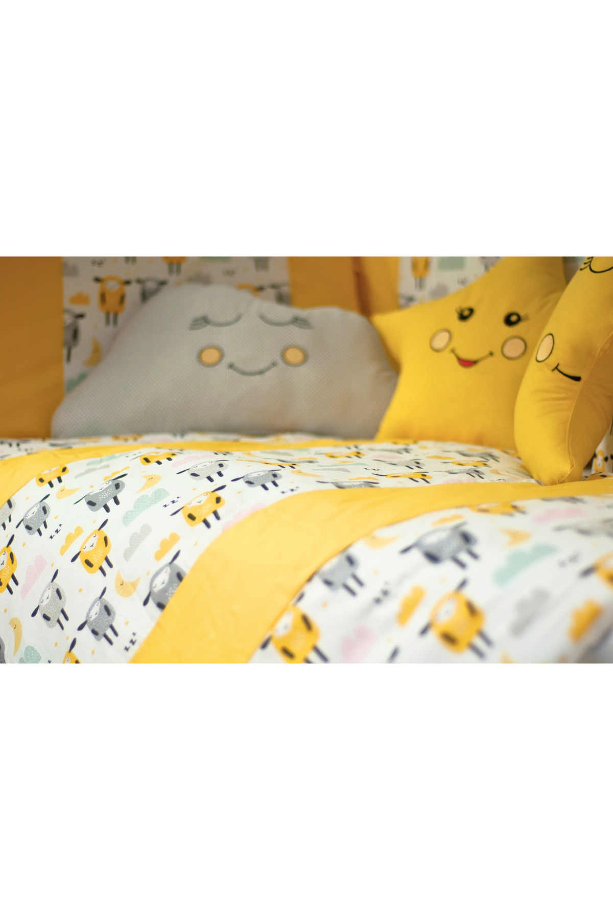 Kista Baby Bebek Uyku Seti Nevresim Takımı 70x130 Zuzu Sarı fotoğrafı 3 (önizleme)