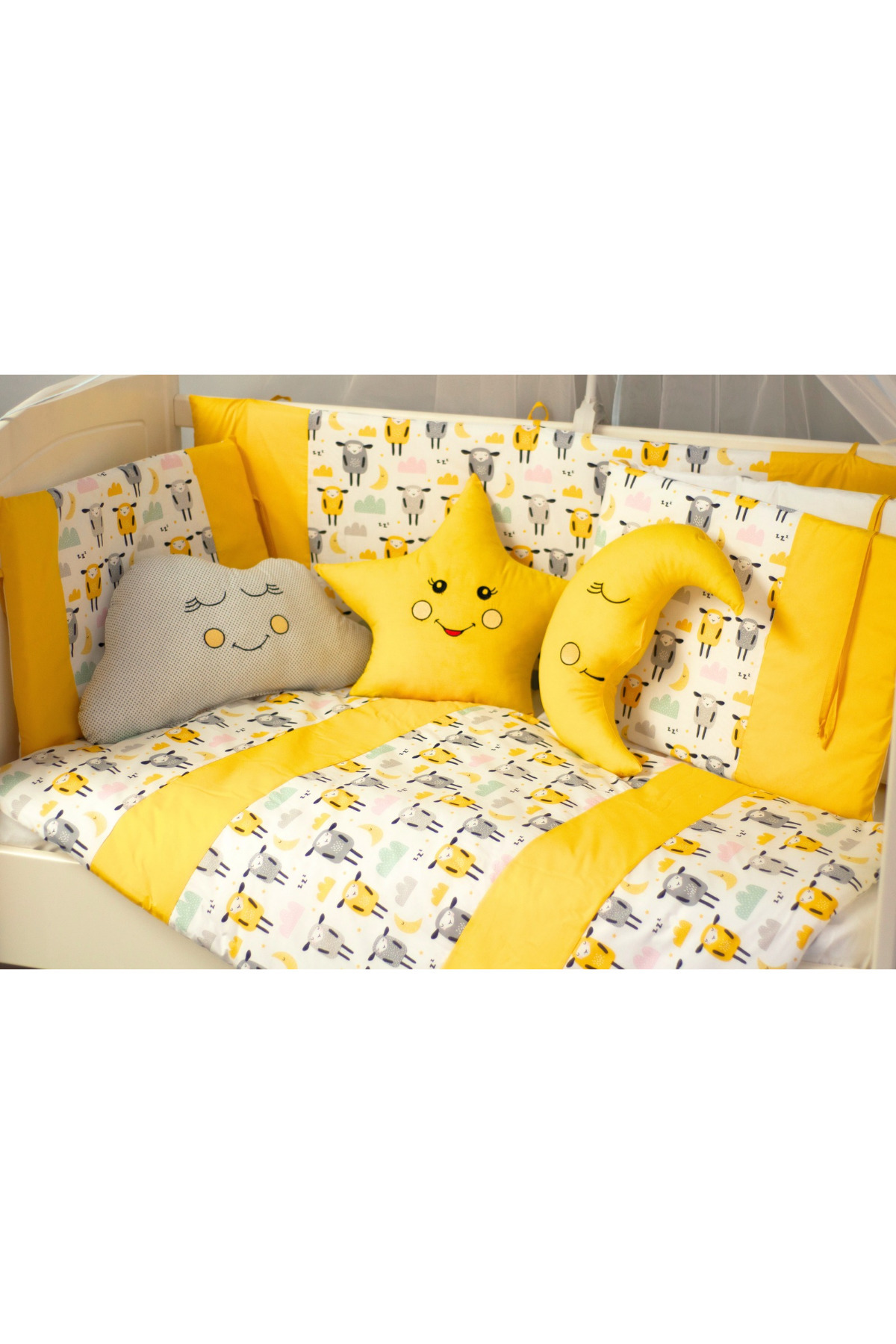 Kista Baby Bebek Uyku Seti Nevresim Takımı 70x130 Zuzu Sarı fotoğrafı 4 (önizleme)