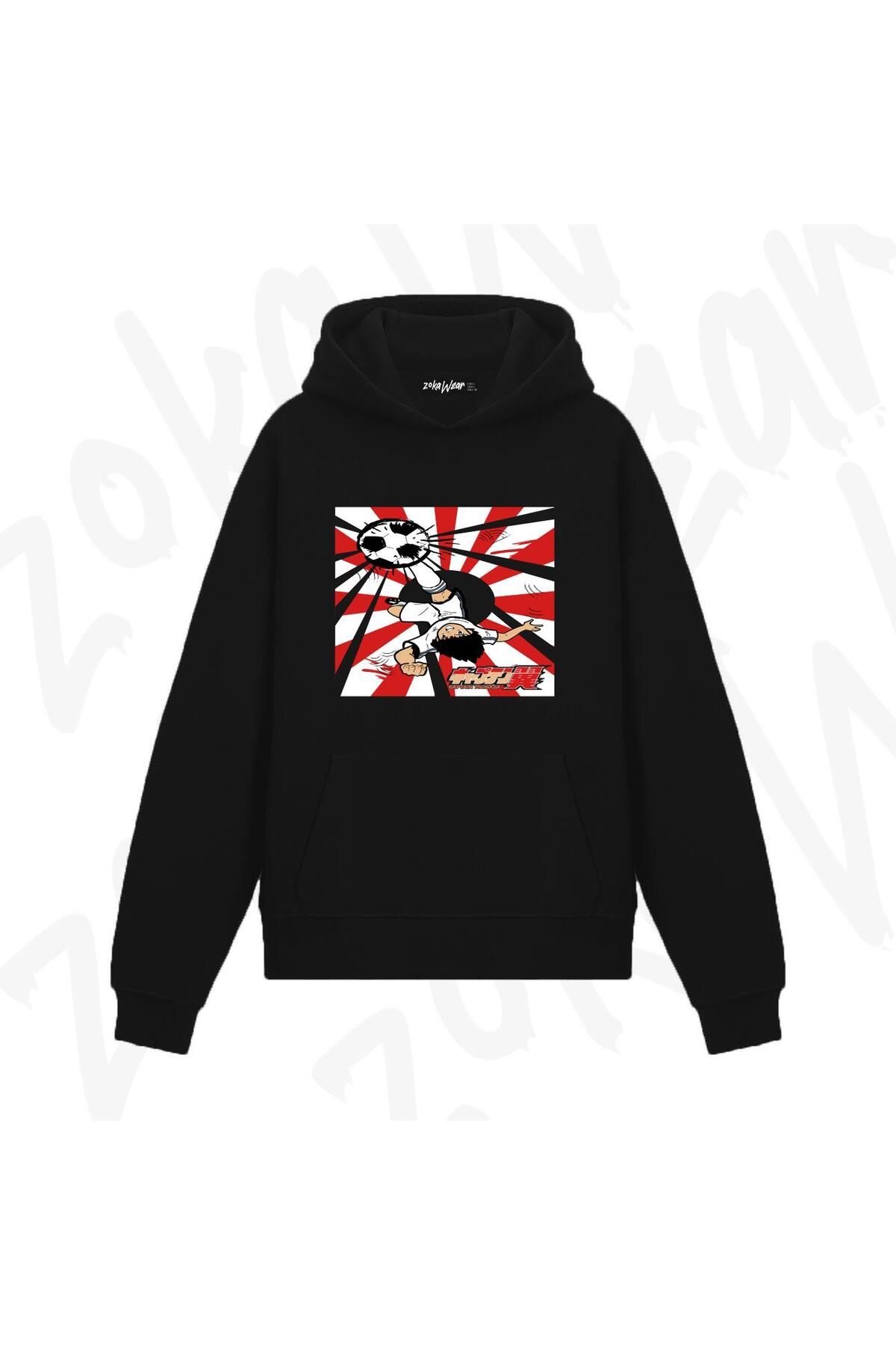 exans Hanorac Cu Glugă Cu Imprimeu Anime Captain Tsubasa Design Unisex - XL