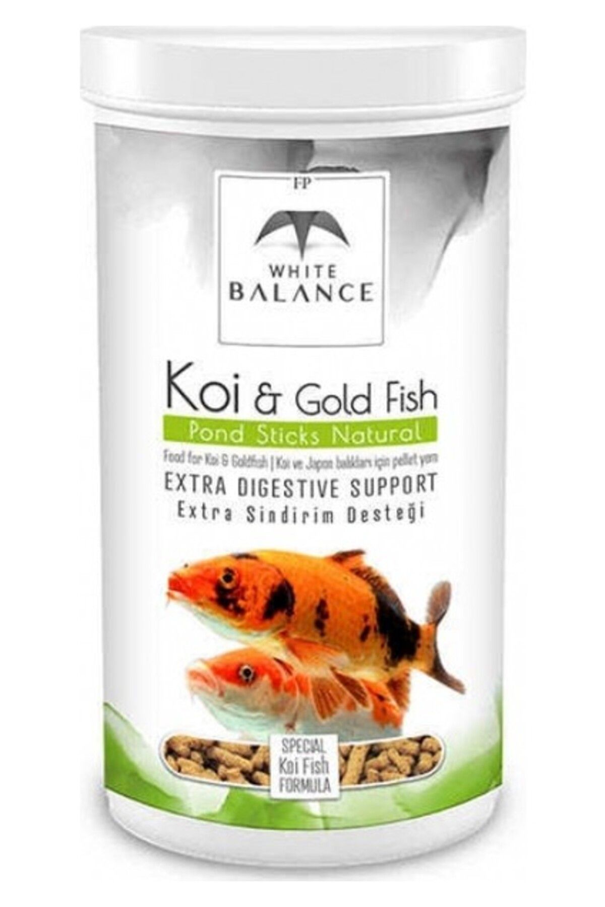 Orqinel White Balance Koi-Gold Fish Pond Japon Balık Yemi 1000ml Sticks Natural