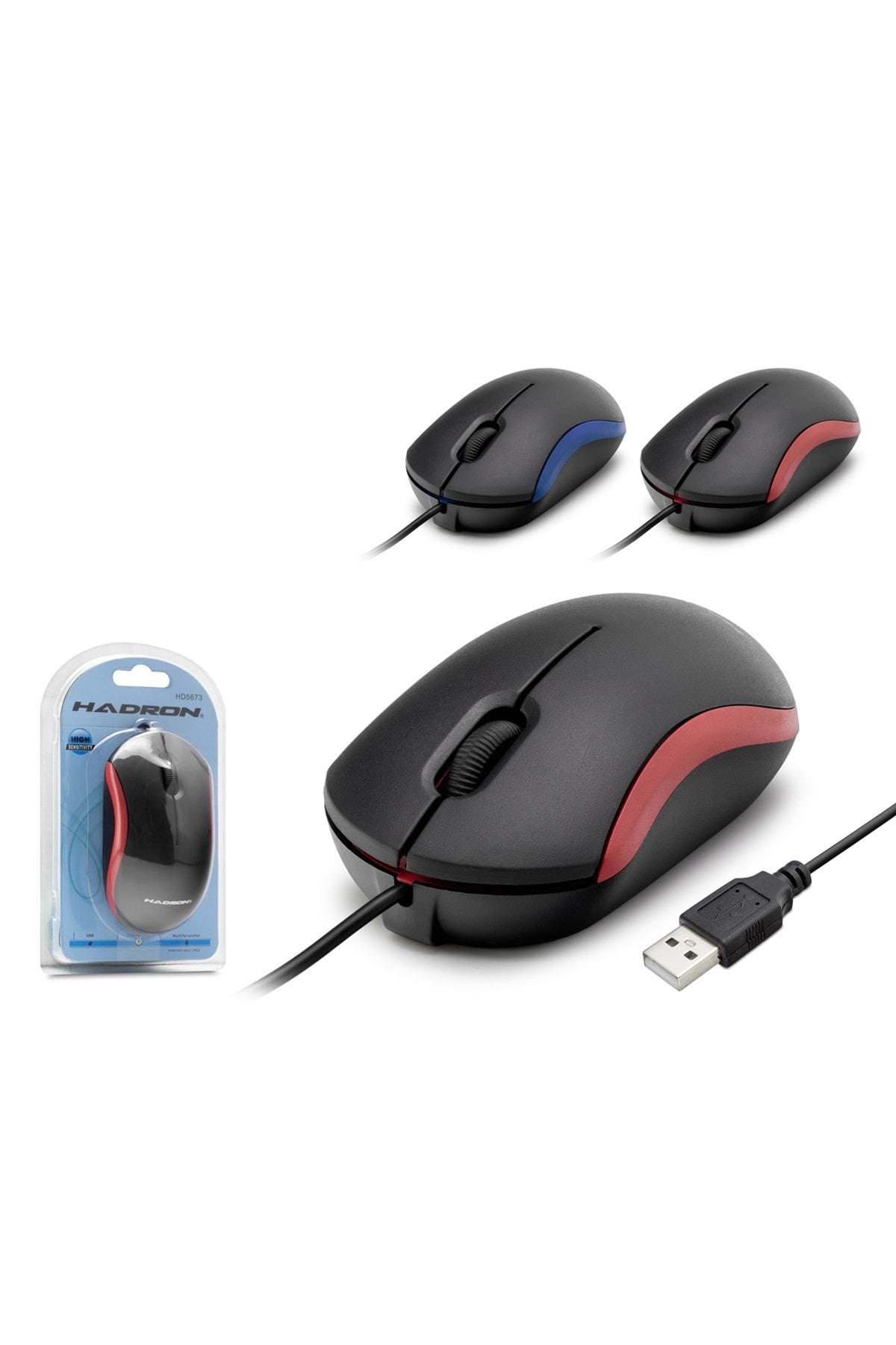 HADRON Hdx3255 Kablolu Mouse 800 Dpi 143Cm Siyah