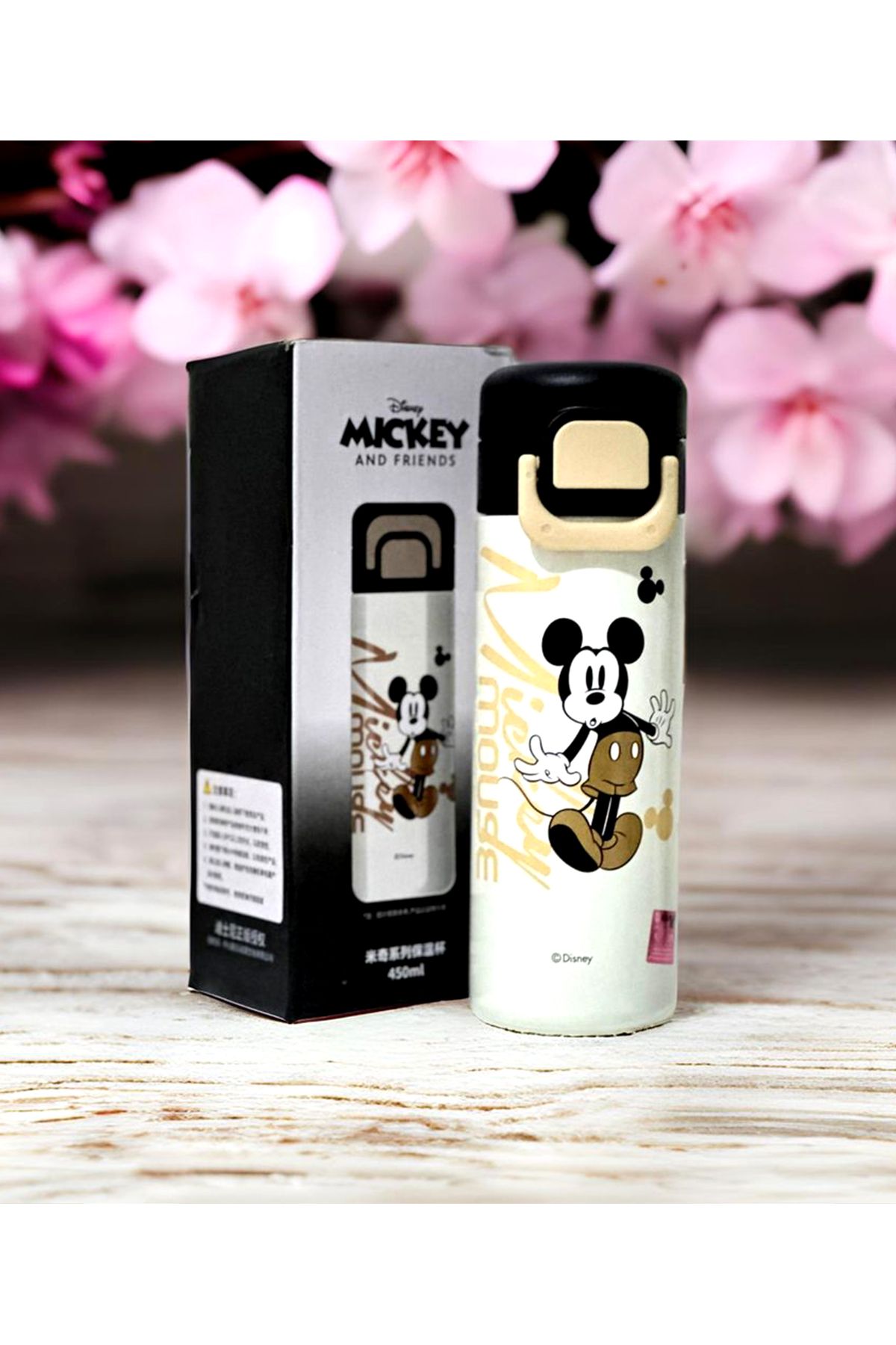 Disney Mickey Termos  Bardak Çocuk Karikatür İçecek Termos Paslanmaz Çelik Taşınabilir 450 ml