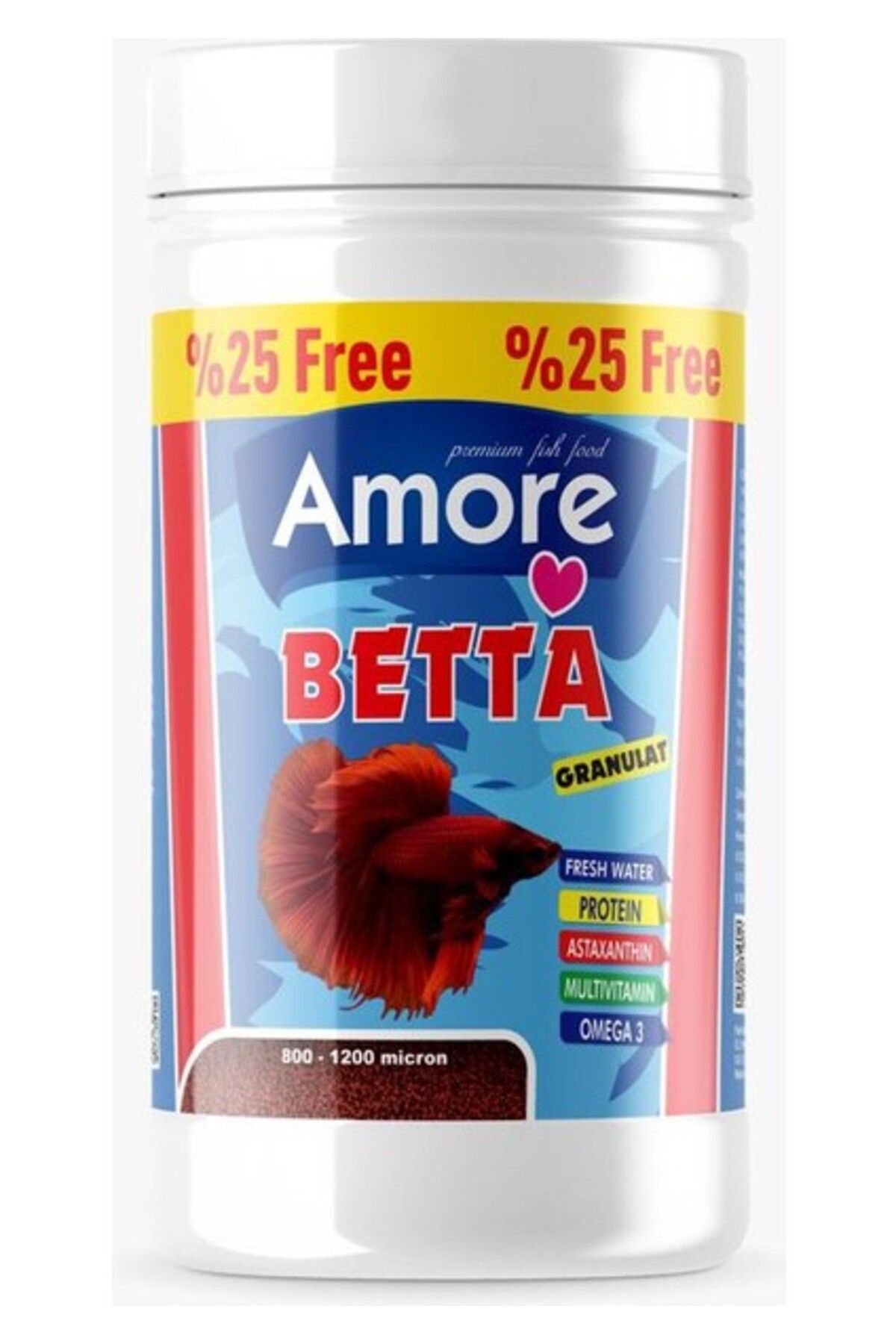 Orqinel Amore Betta Granulat 125 ml 56 gr Akvaryum Beta Balık Yemi