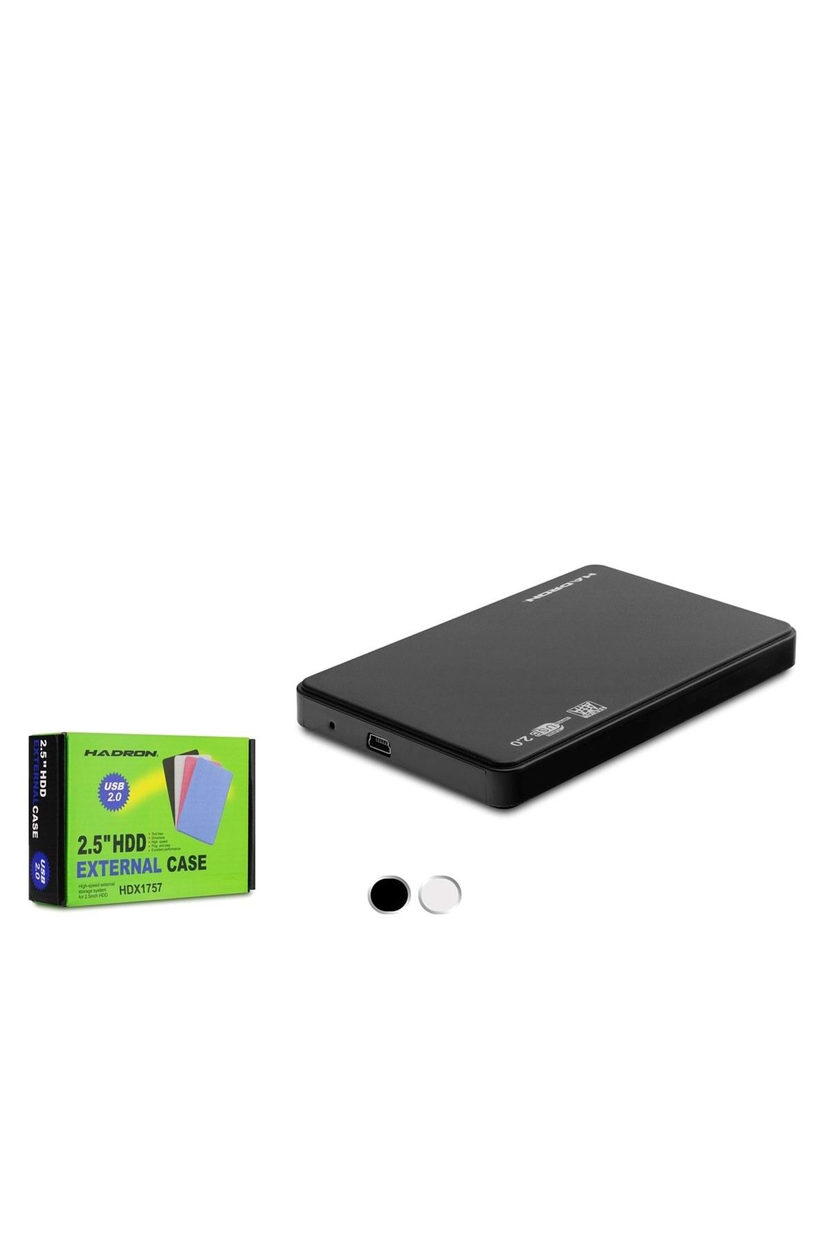 HADRON Hdx1757 Usb Hdd Kutusu Plastik Sata 2.5" Siyah - Beyaz