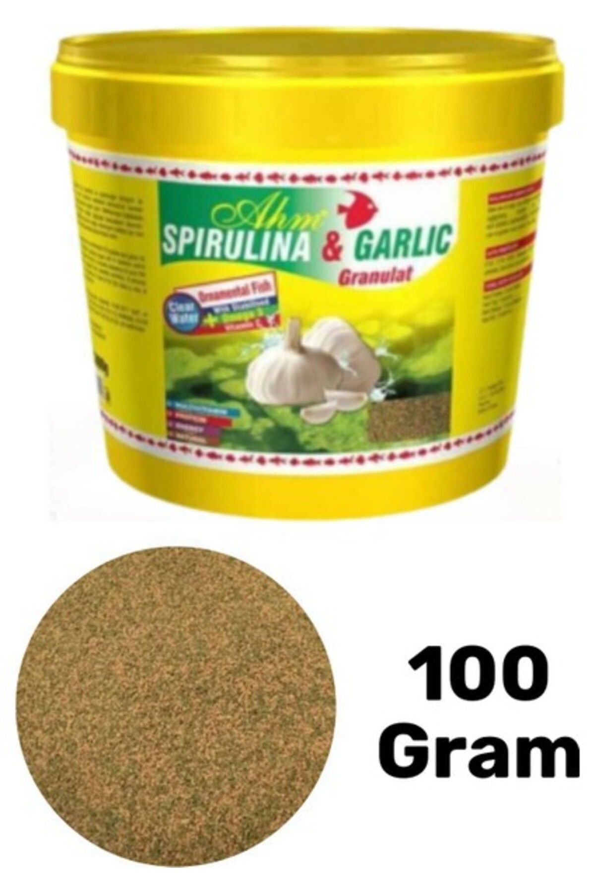 Orqinel AHM Spirulina Garlic Sarımsaklı 100 gr Balık Yemi