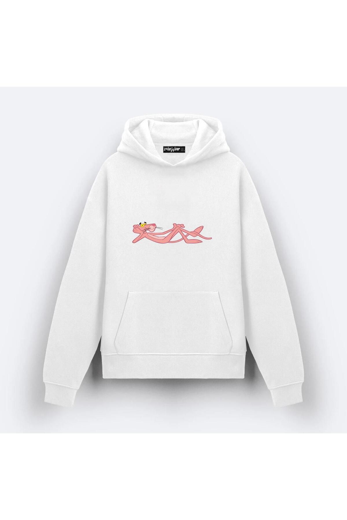 ZOKAWEAR Pembe v7 Tasarım Baskılı Kapşonlu Sweatshirt