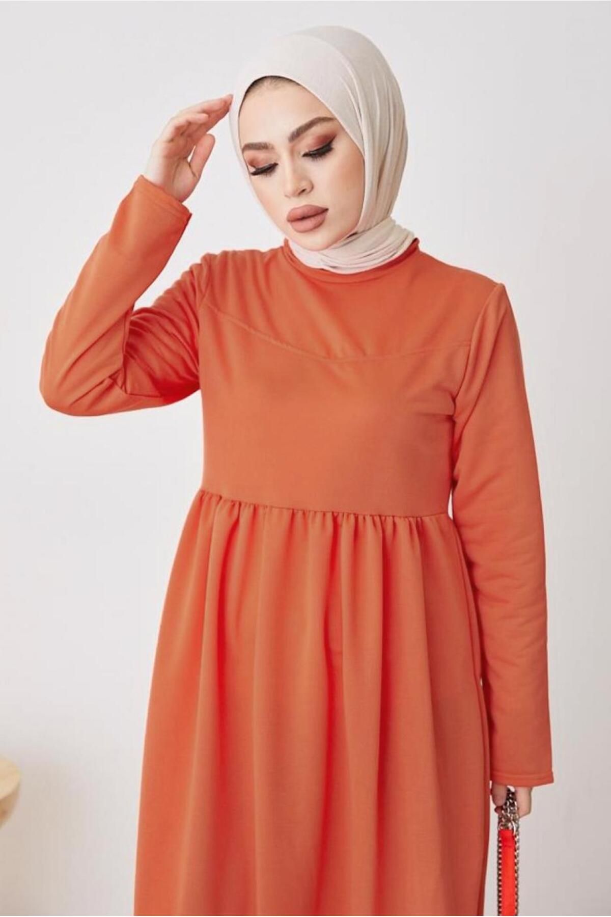 TRENDTESETTÜR-فستان نسائي برتقالي (برتقالي) روبي - تصميم فضفاض T 103 4