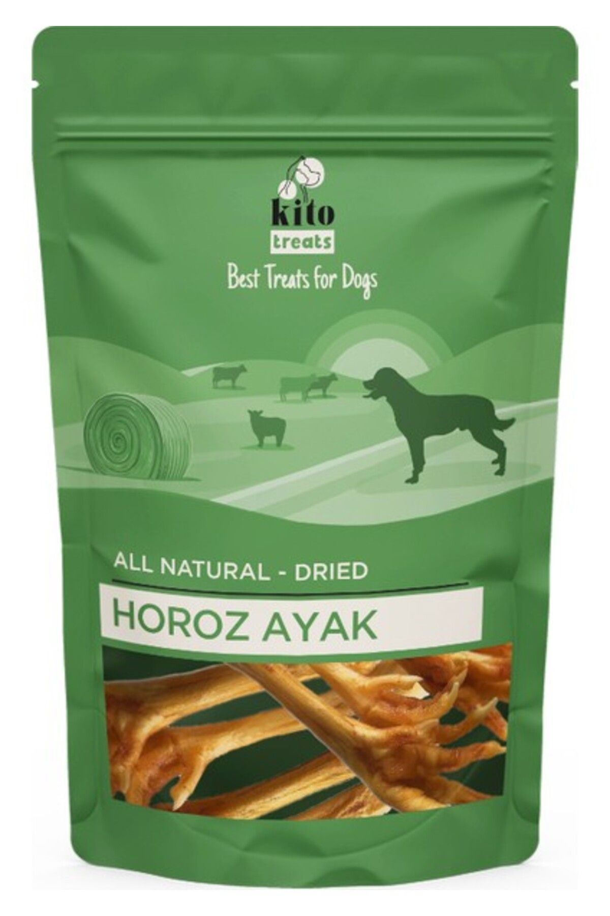 Orqinel Kito Horoz Ayak Çiğnemelik Köpek Ödül Maması %100 Doğal, Glutensiz, Organik 100 gr