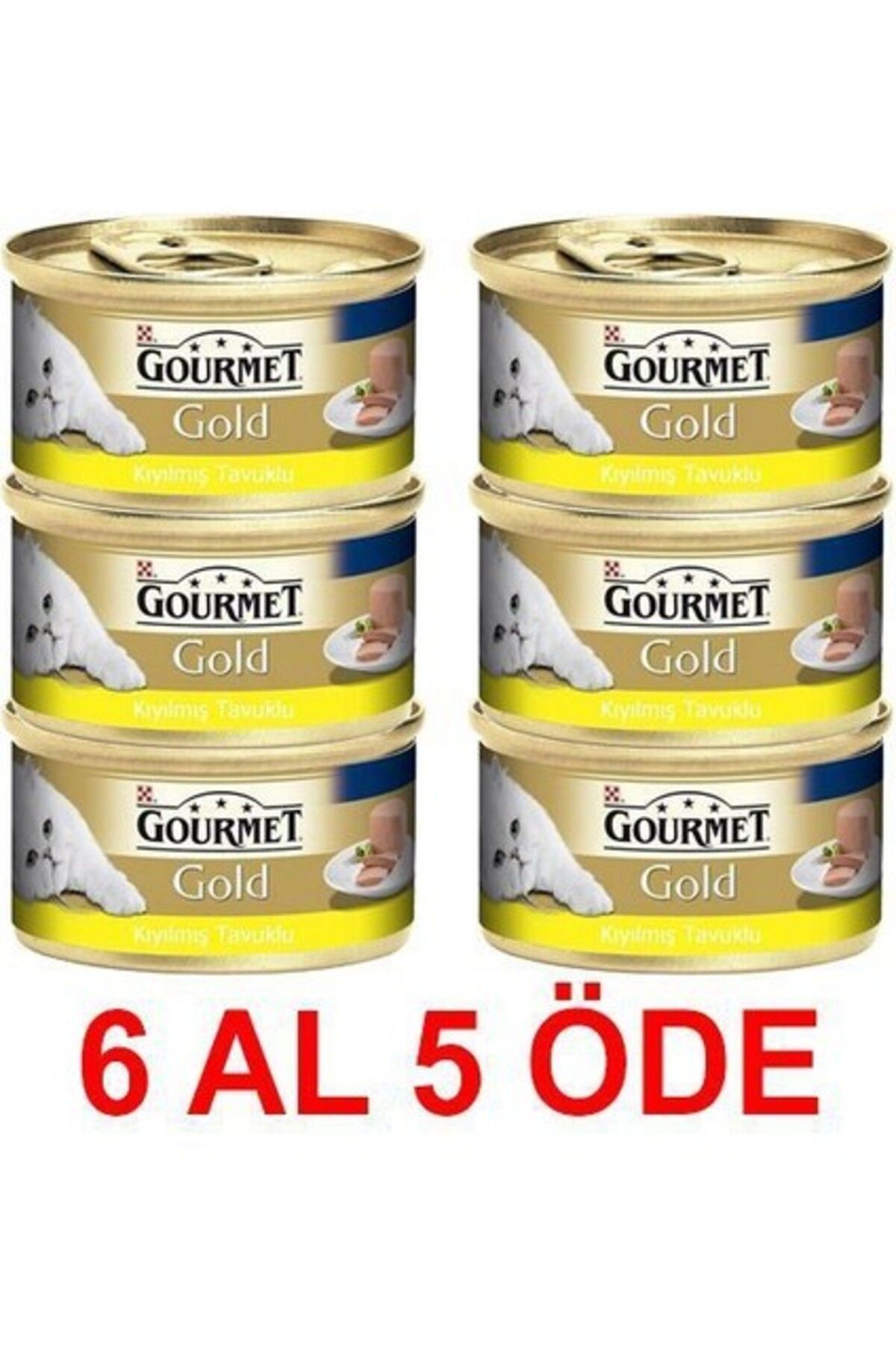 Gourmet Gold Kiyilmiş Tavuklu Konserve Kedi Mamasi 85 Gr (6 Al 5 Öde)