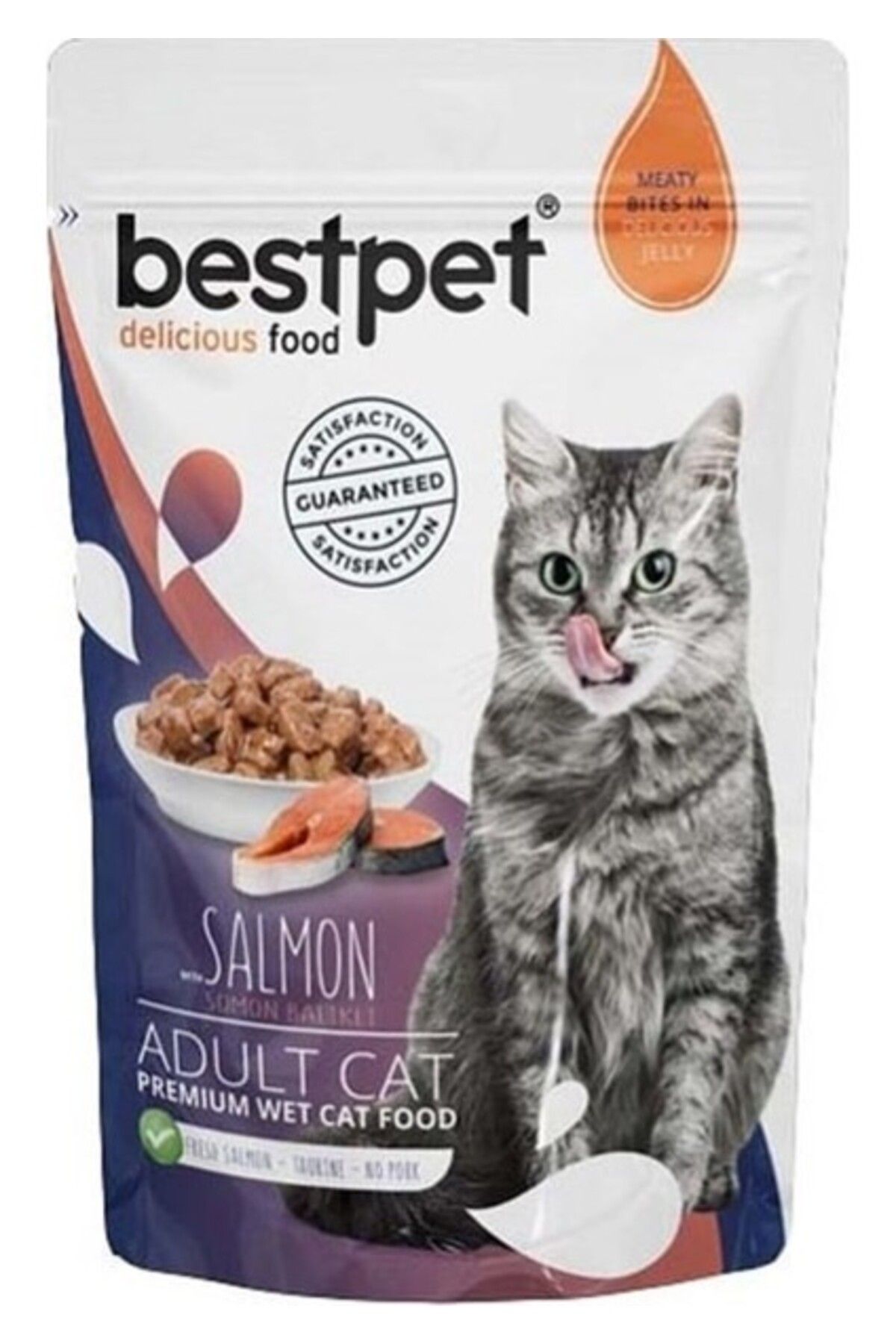 Bestpet Adult Jelly Somonlu Kedi Pouch Mama 85 gr