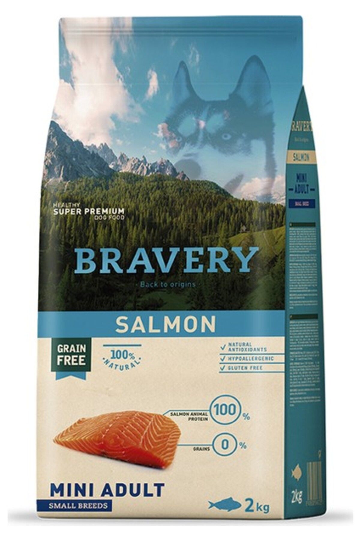 Bravery Küçük Irk Yetişkin Köpek Maması Somon Balıklı Küçük Taneli 2 Kg.