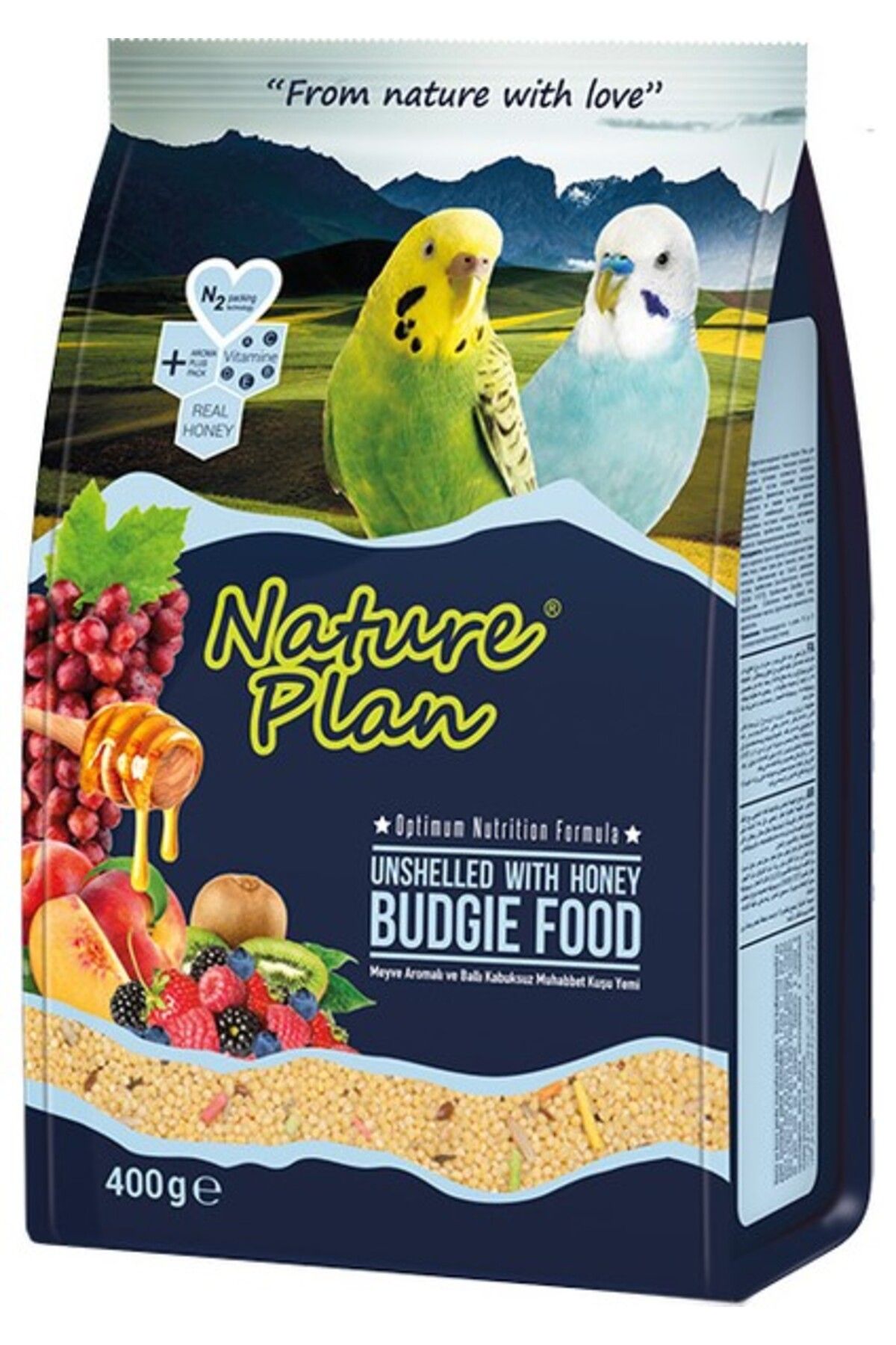 Nature Plan Ballı Meyveli Kabuksuz Muhabbet Kuş Yemi 400 Gr